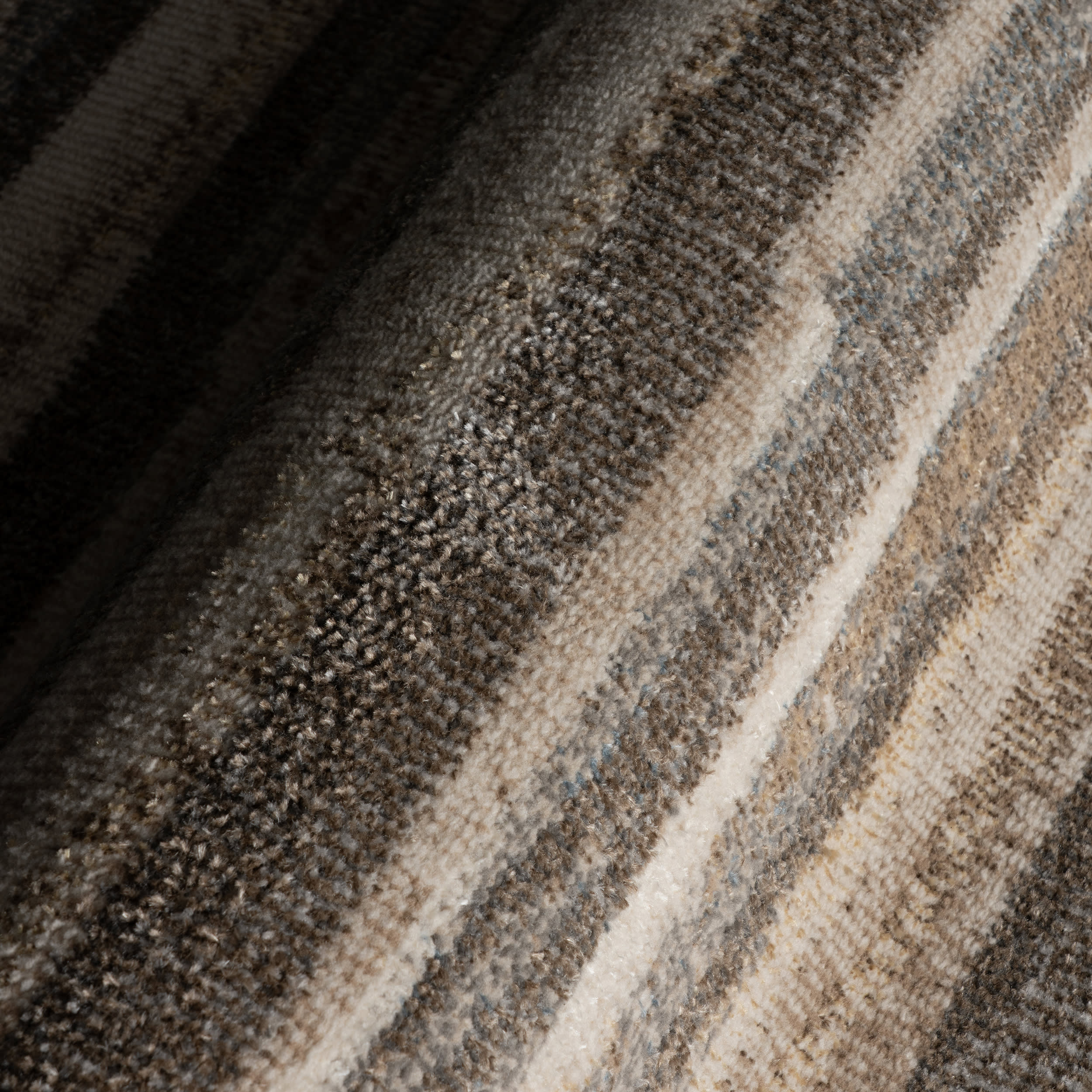 Ridgeway Rustic Striped Washable Rug | Brown - Image 3
