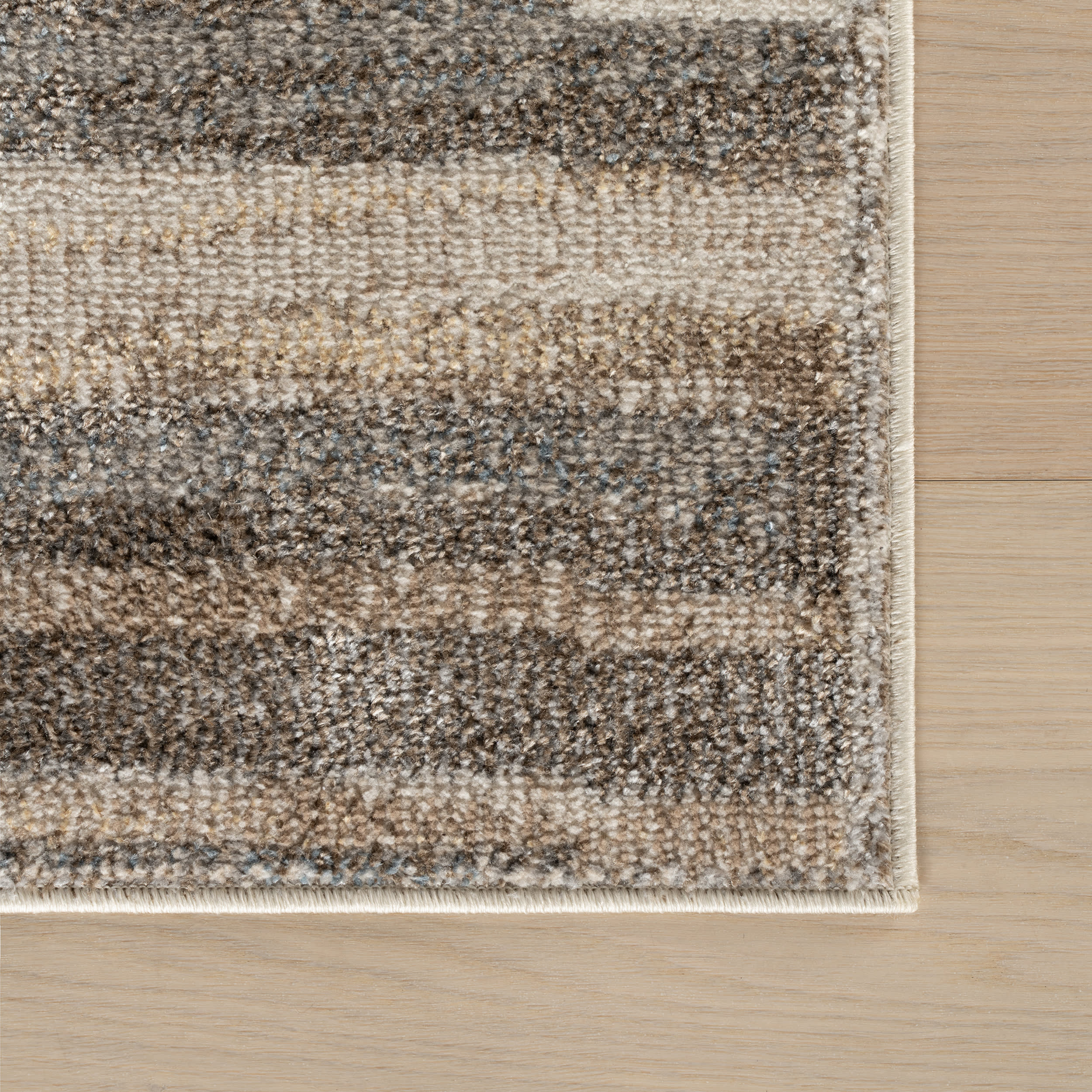 Ridgeway Rustic Striped Washable Rug | Brown - Image 4