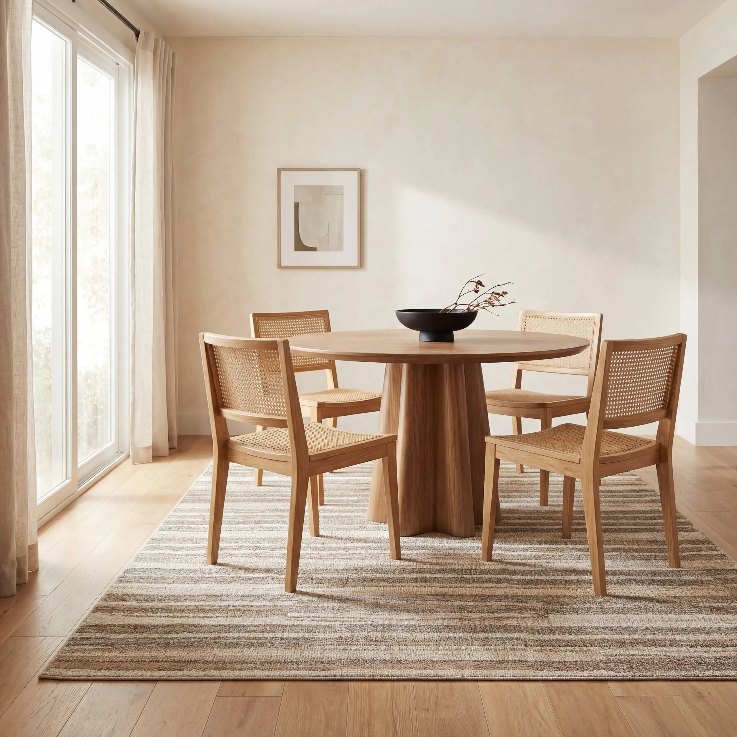 Ridgeway Rustic Striped Washable Rug | Brown - Image 7