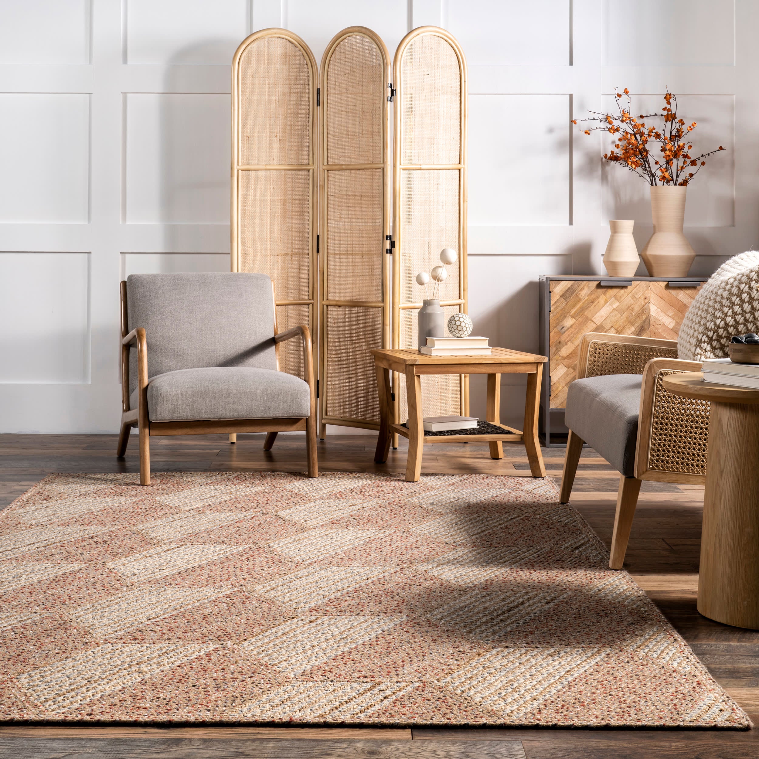 Ridzia Honeycomb Textured Rug | Natural - Image 4