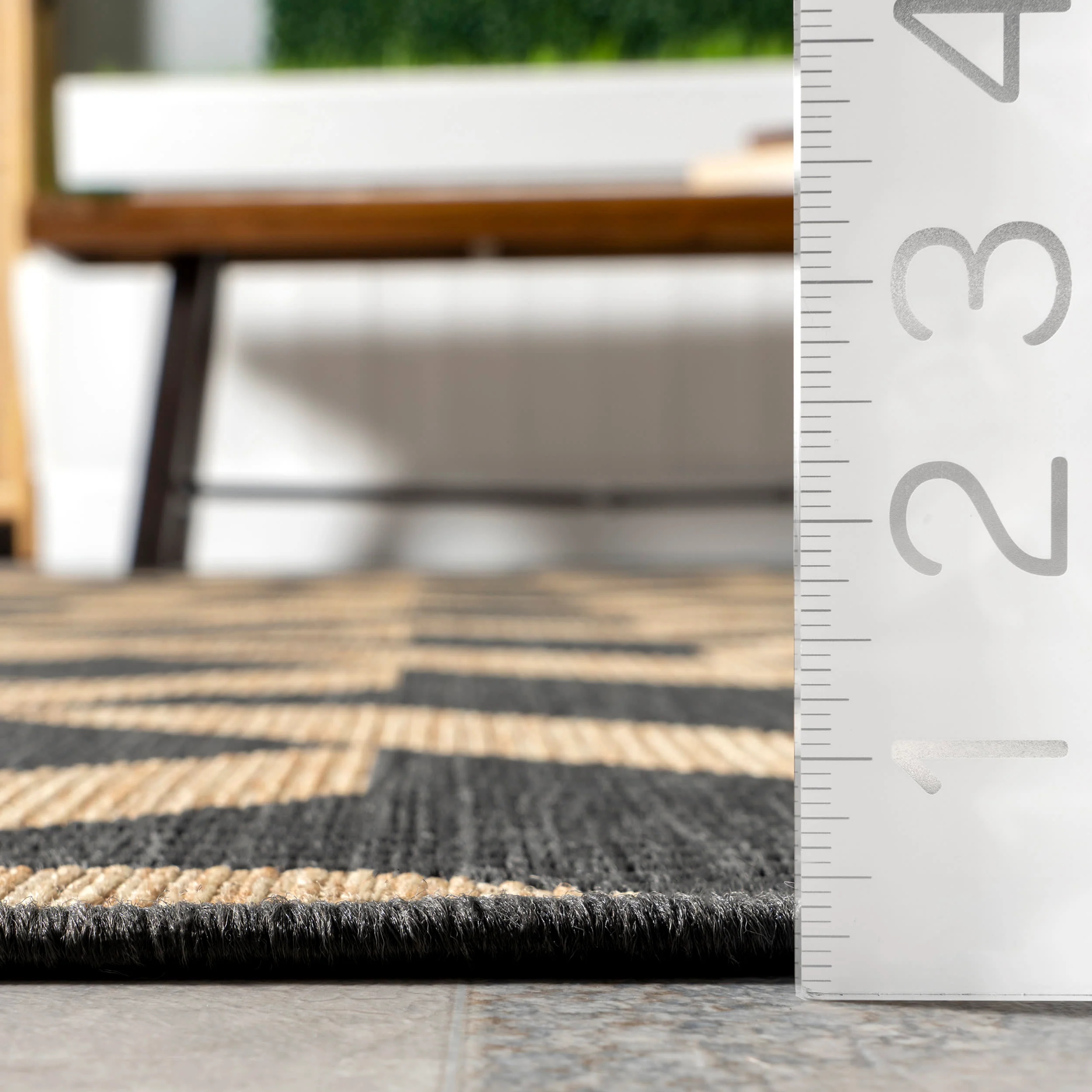 Rika Pinwheel Trellis Indoor/Outdoor Rug | Dark Grey - Image 5