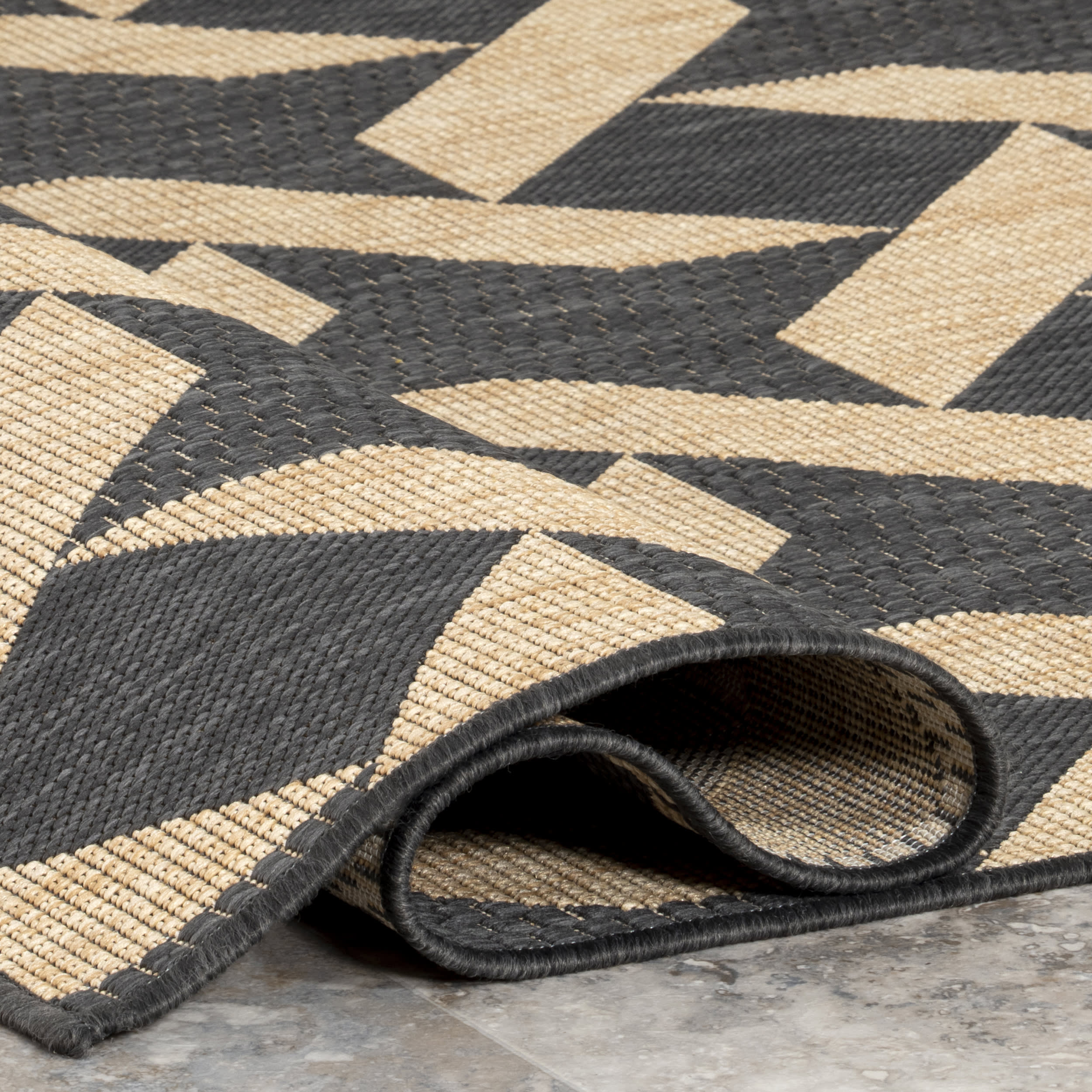 Rika Pinwheel Trellis Indoor/Outdoor Rug | Dark Grey - Image 8