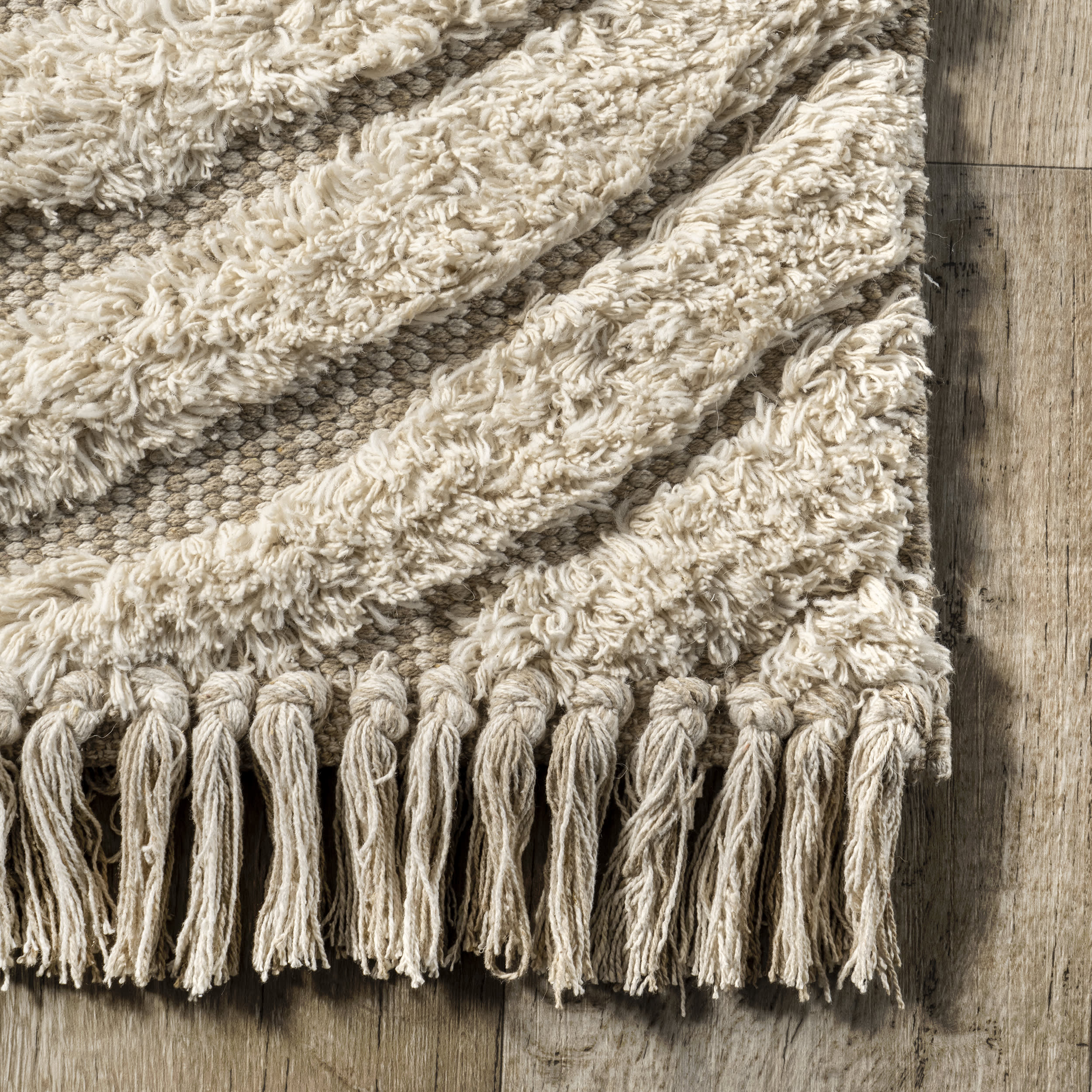 Riley Textured Shag Rug | Cream - Image 3