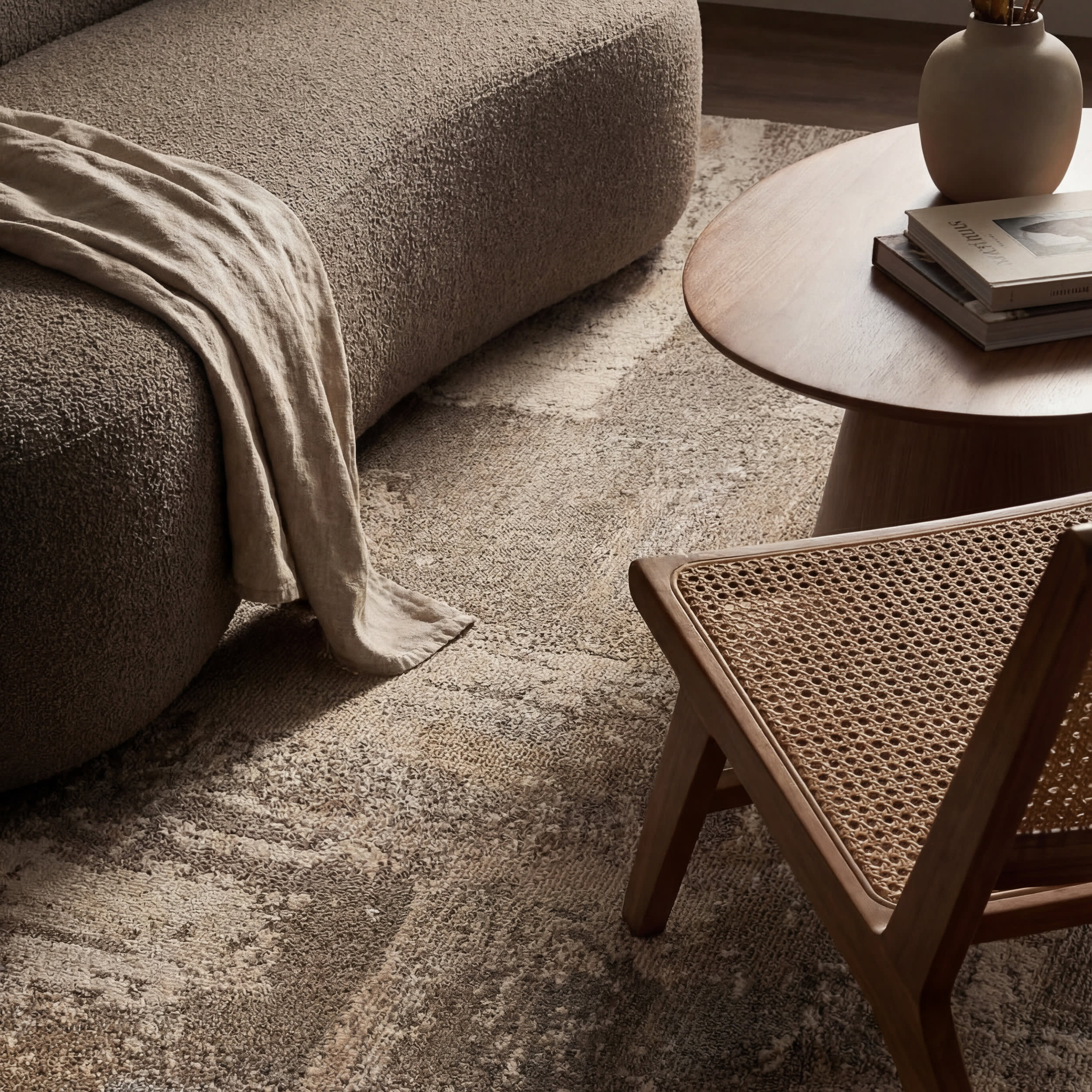 Rimalis Rustic Abstract Washable Rug | Brown - Image 5