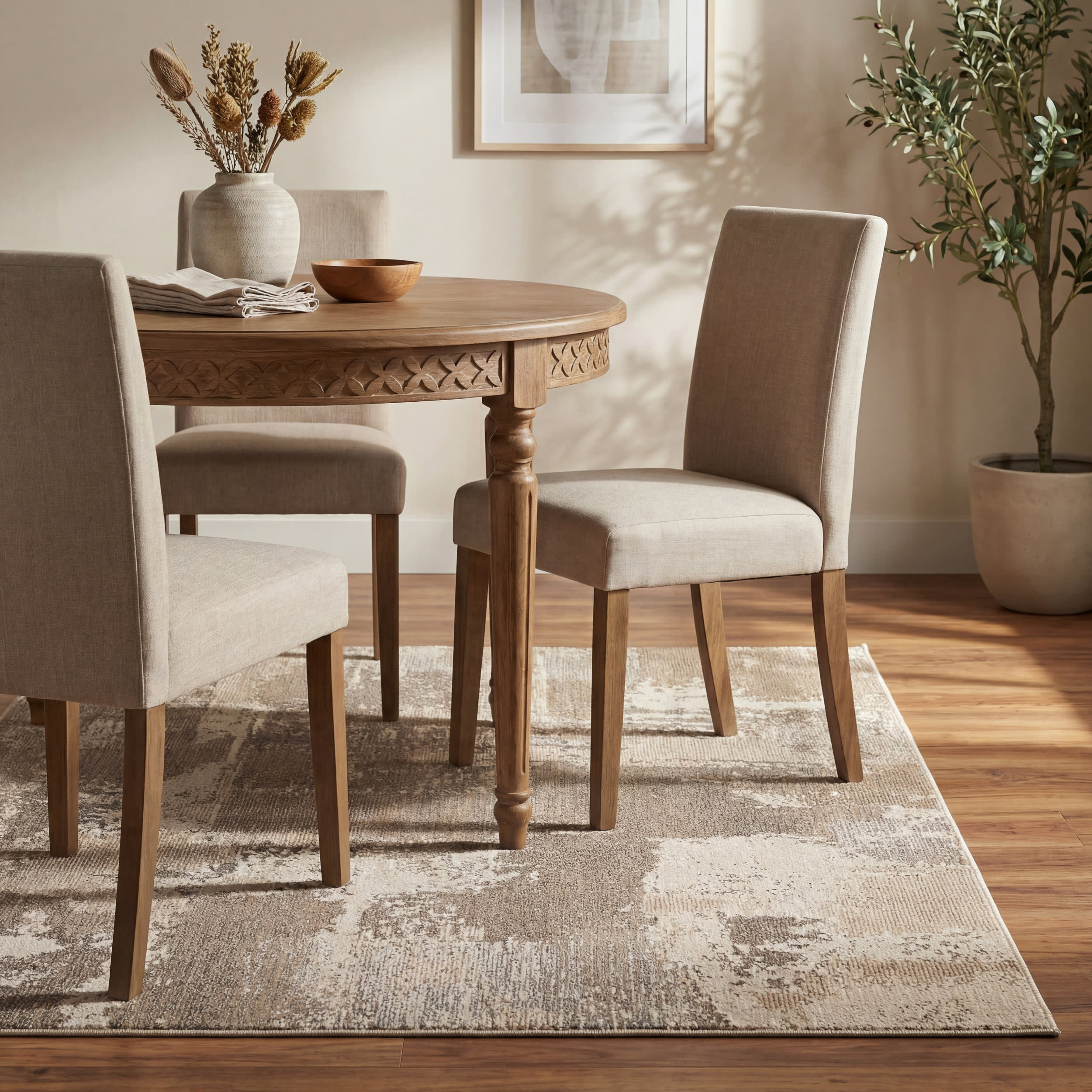 Rimalis Rustic Abstract Washable Rug | Brown - Image 7