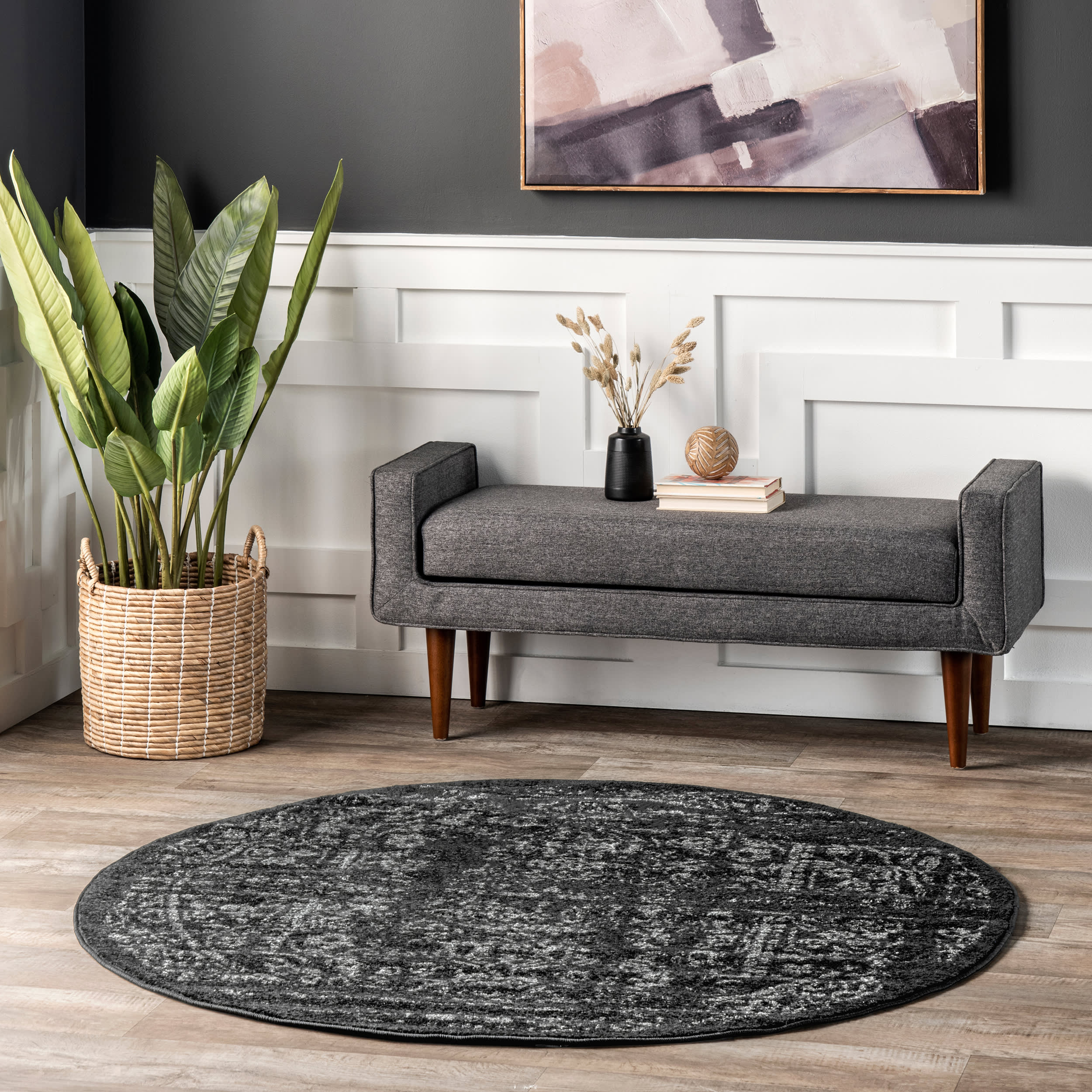 Ring Around The Rosette Rug | Black - Image 2
