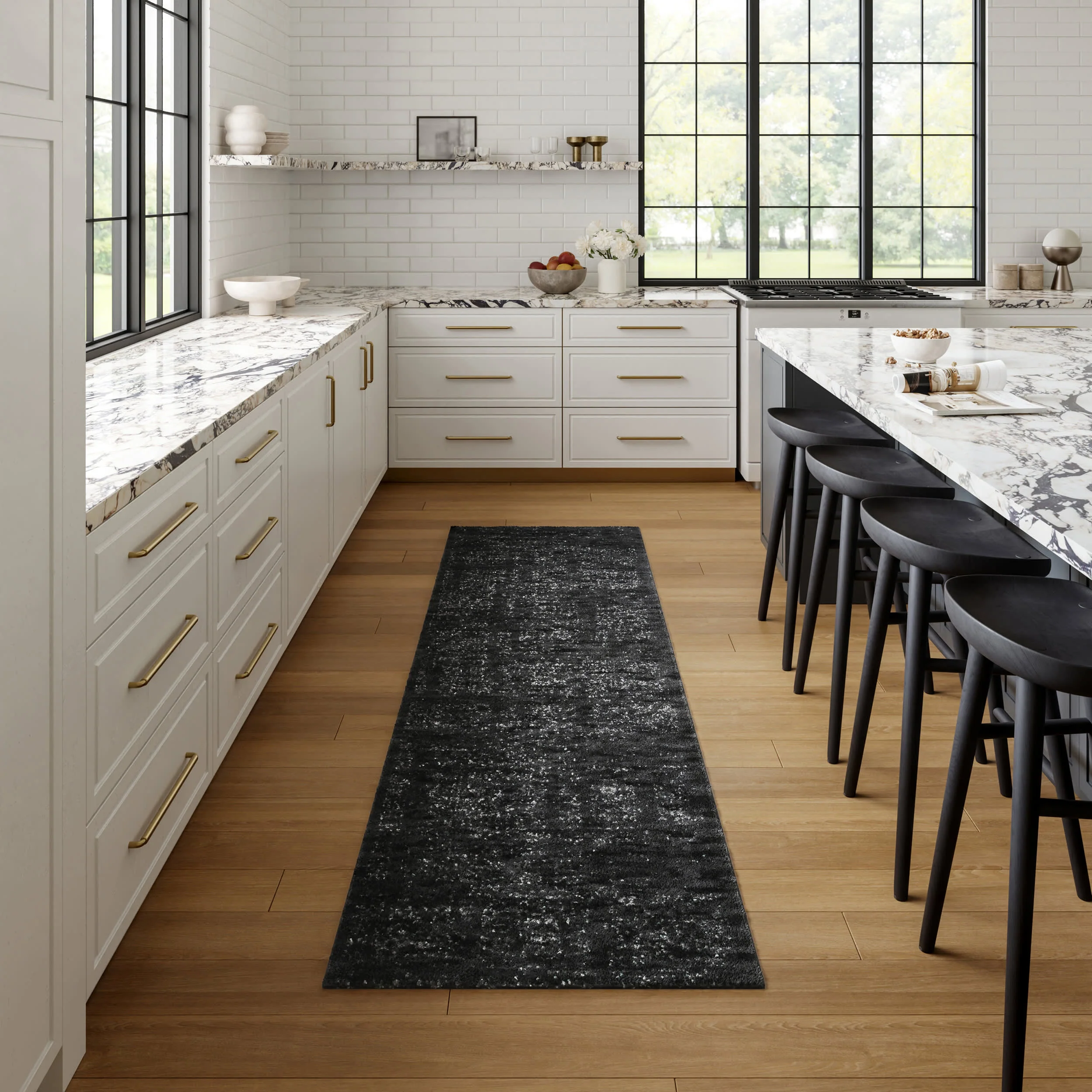 Ring Around The Rosette Rug | Black - Image 2