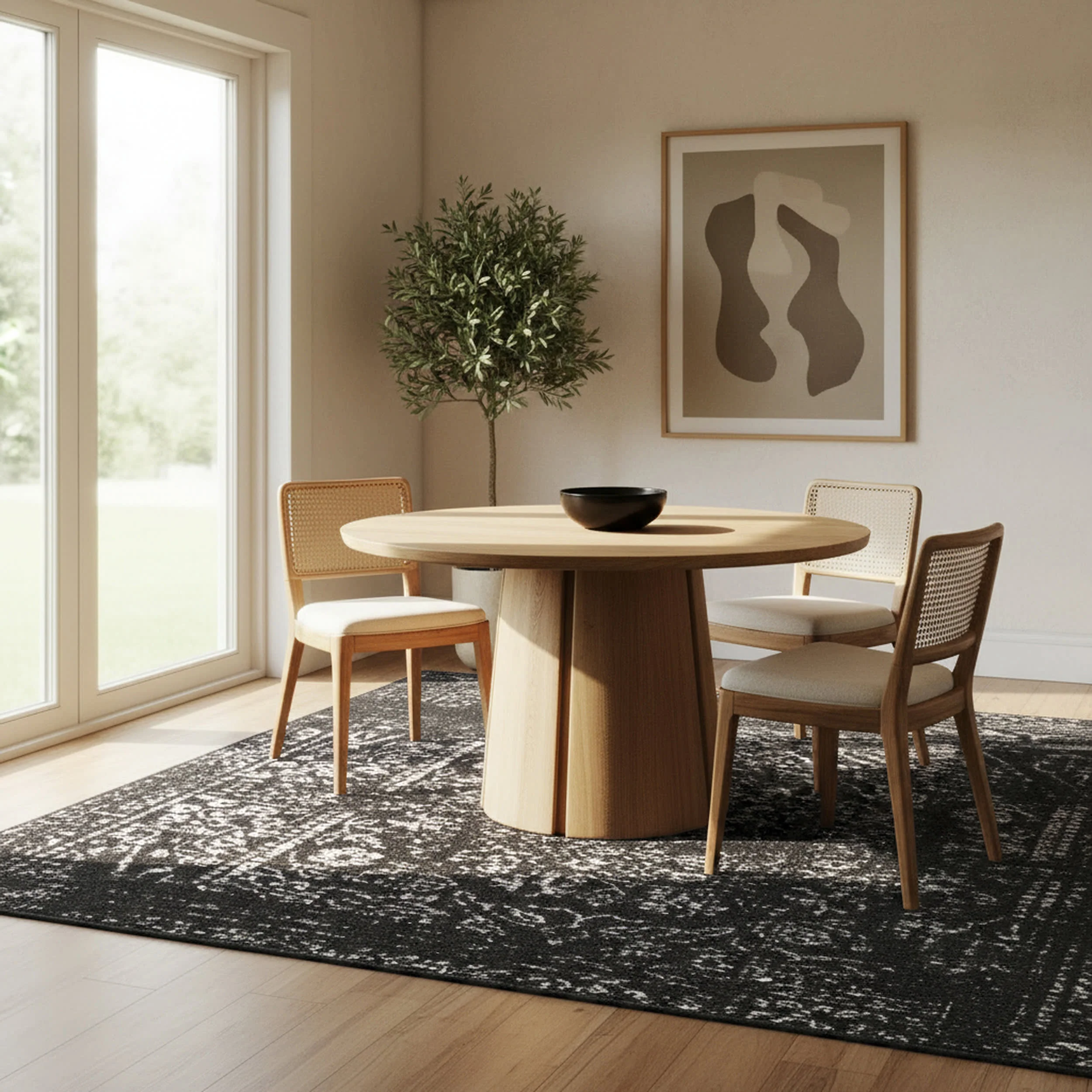 Ring Around The Rosette Rug | Black - Image 5