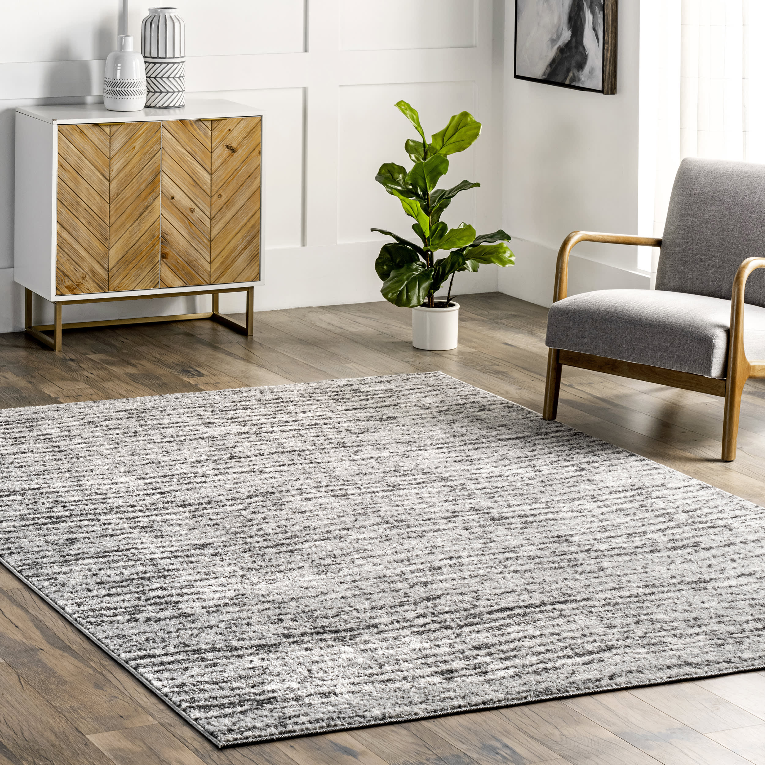 Ripple Waves Rug | Grey - Image 2