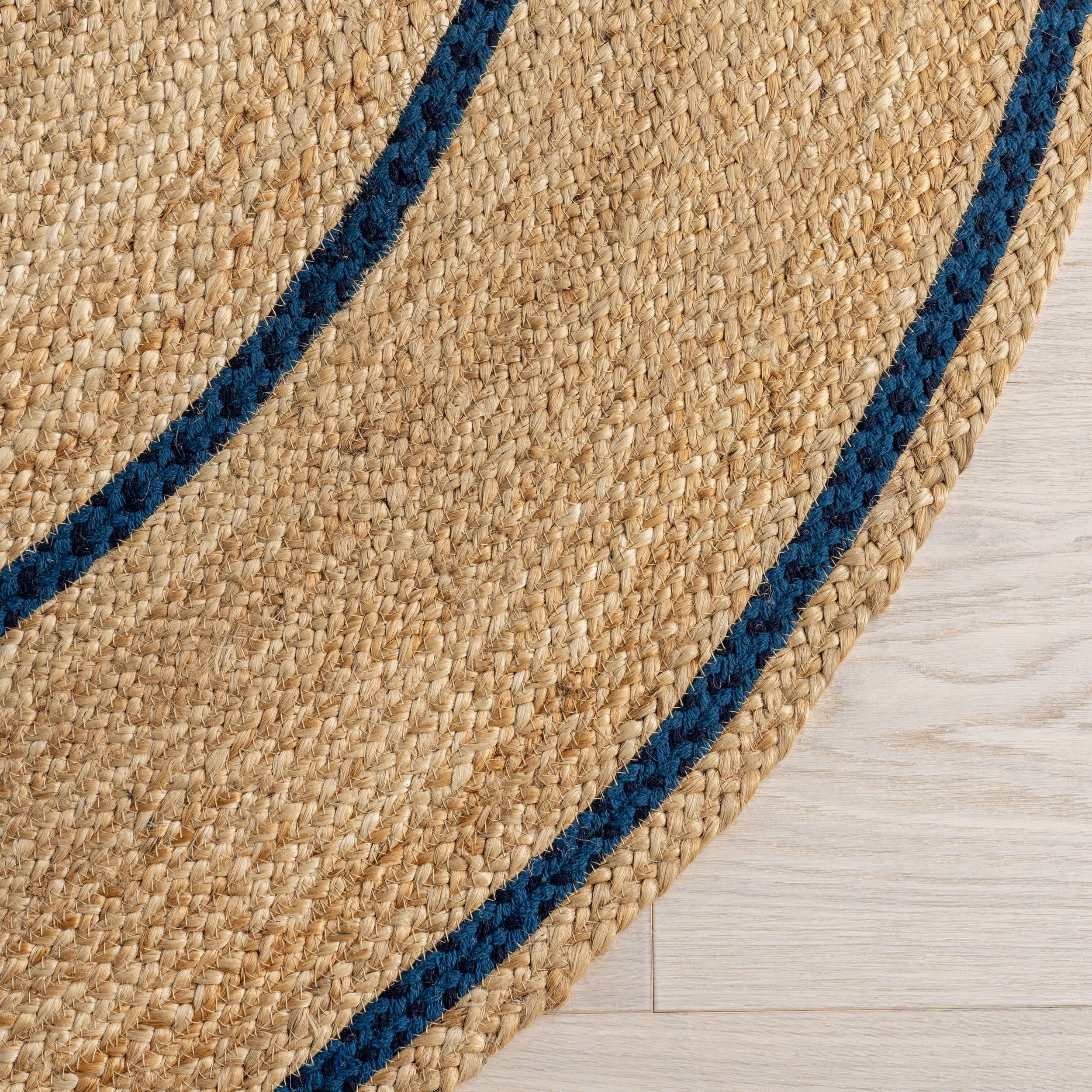 Ripplewood Oval Jute Rug | Navy - Image 3