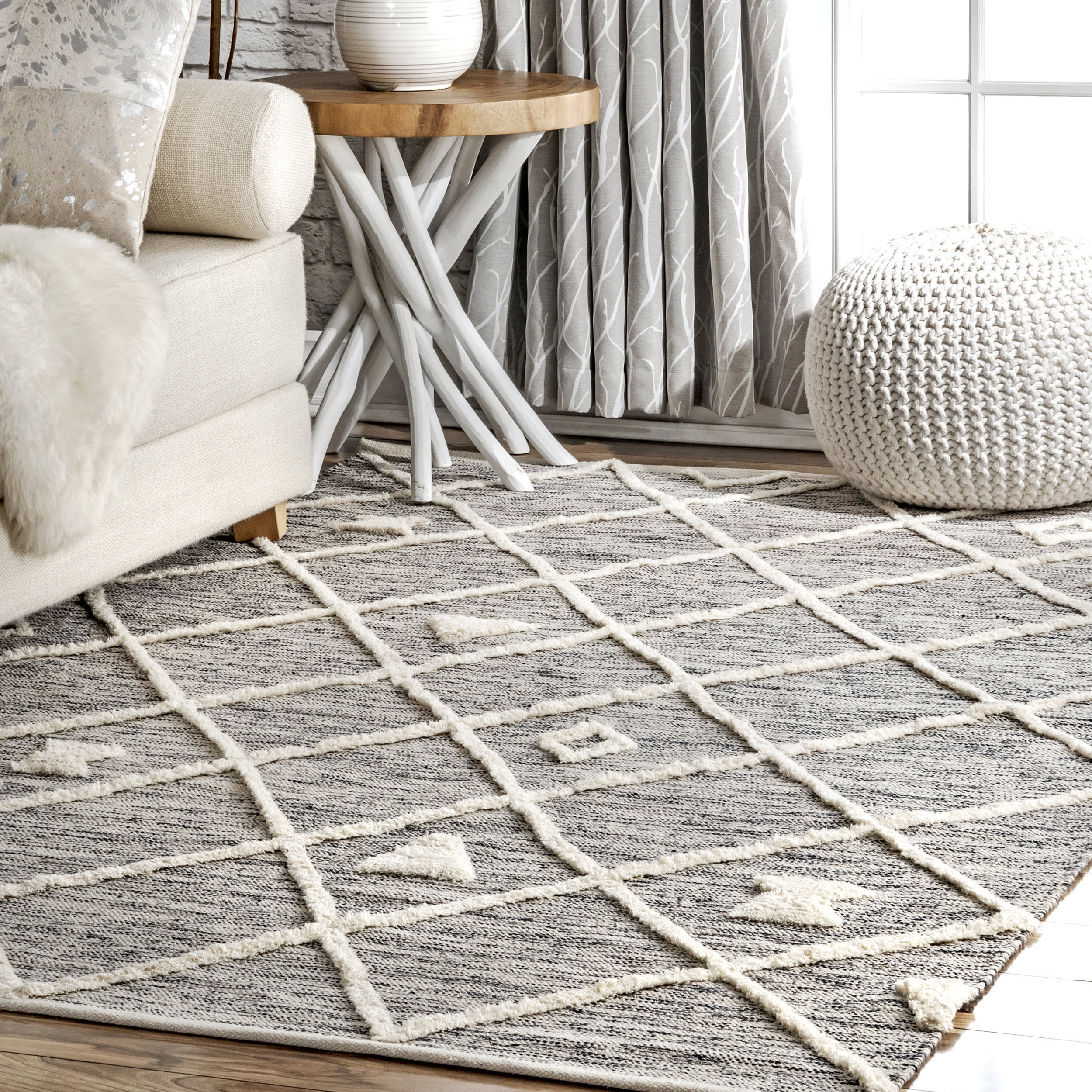 Risen Trellis Rug | Grey - Image 2