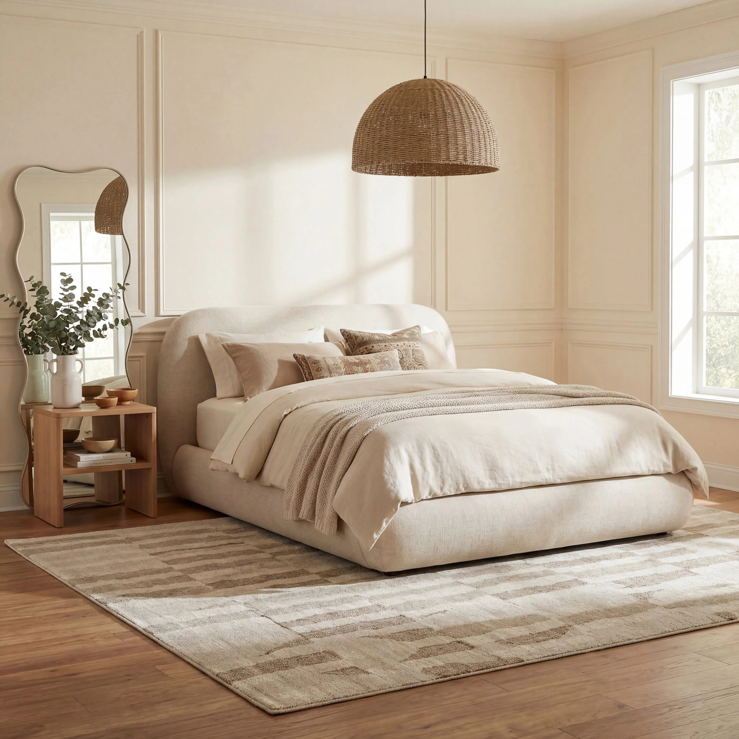 Riven Rustic Abstract Washable Rug | Beige - Image 10
