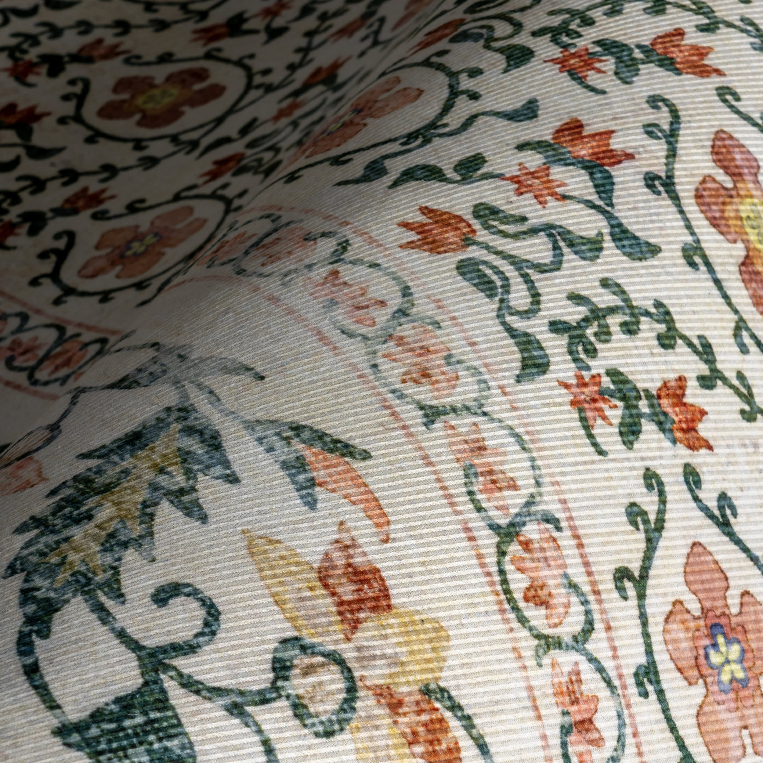 Riverside Floral Washable Rug | Ivory - Image 3