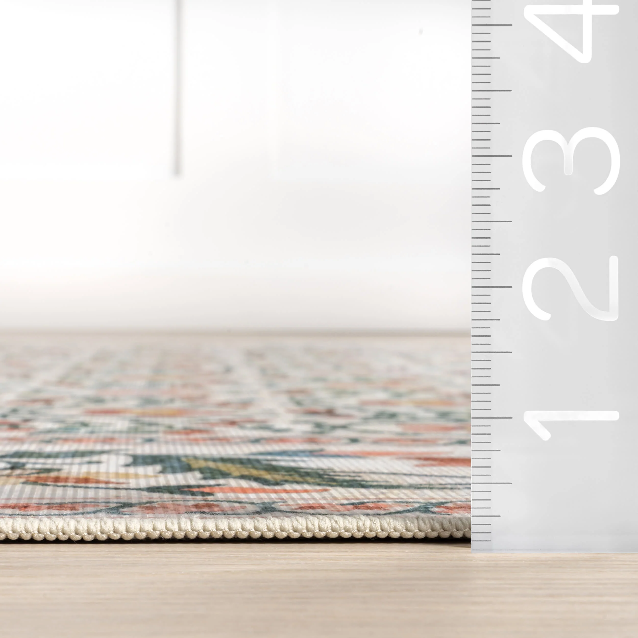 Riverside Floral Washable Rug | Ivory - Image 6