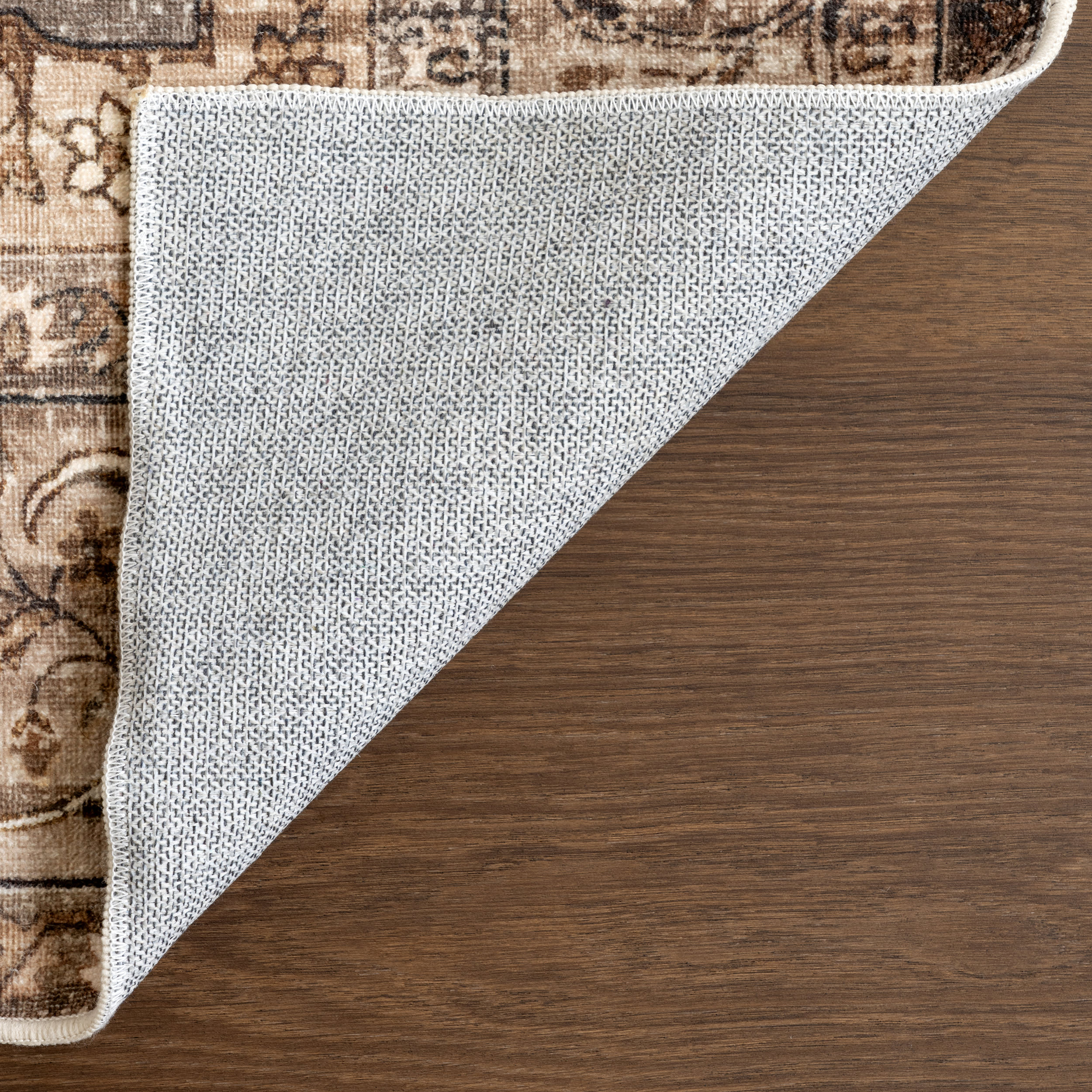 Rivka Medallion Spill Proof Washable Rug | Brown - Image 7