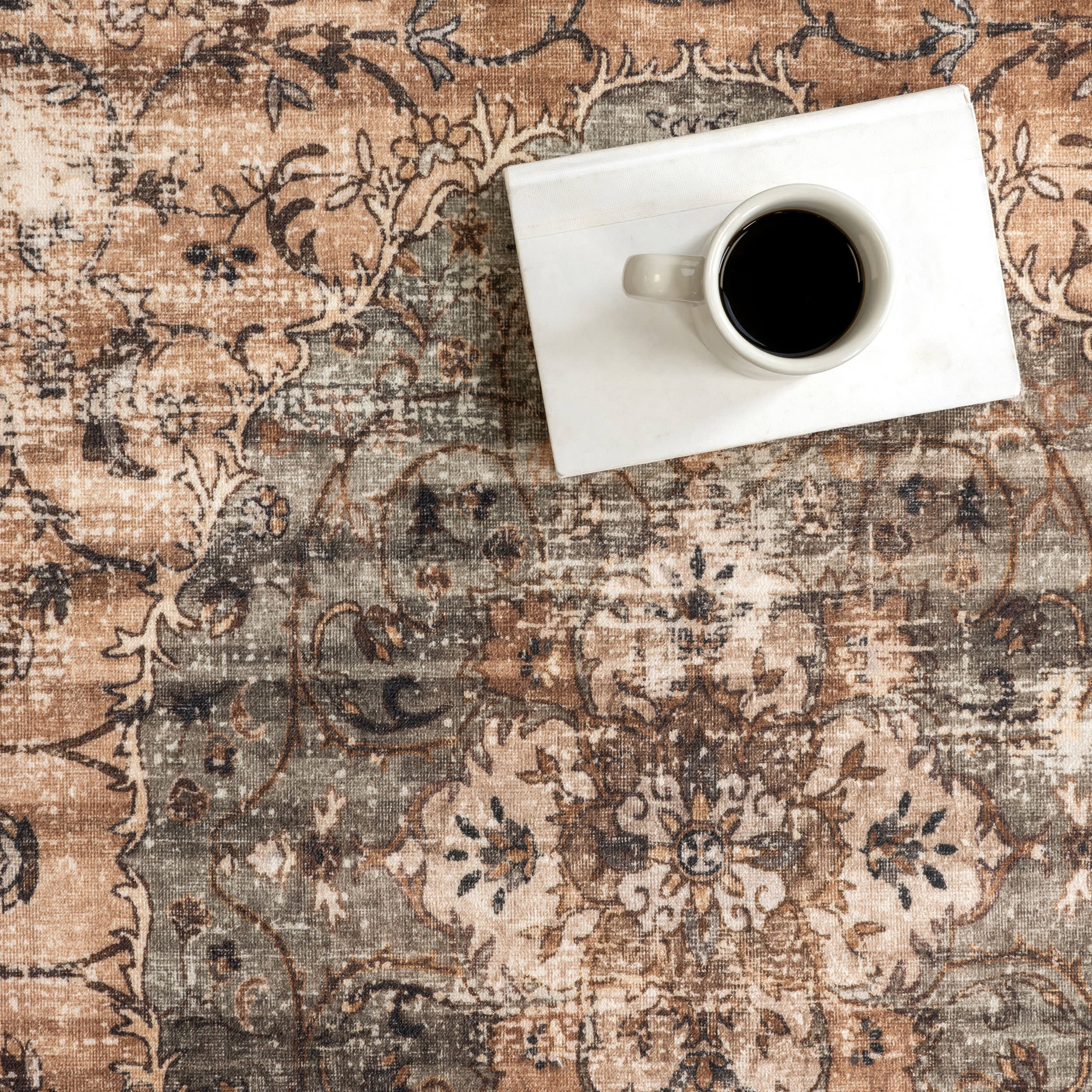 Rivka Medallion Spill Proof Washable Rug | Brown - Image 8