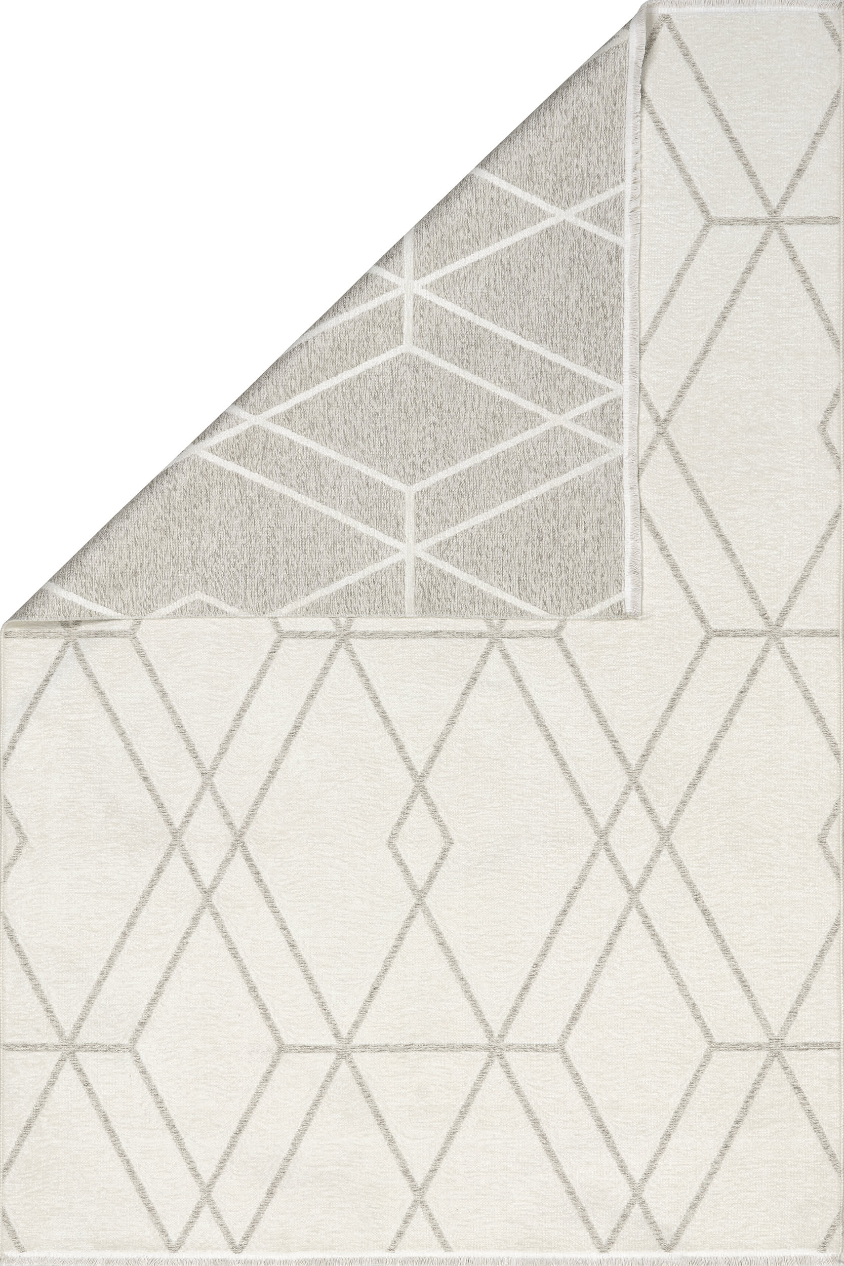 Rochelle Geometric Reversible Washable Rug | Beige - Image 4