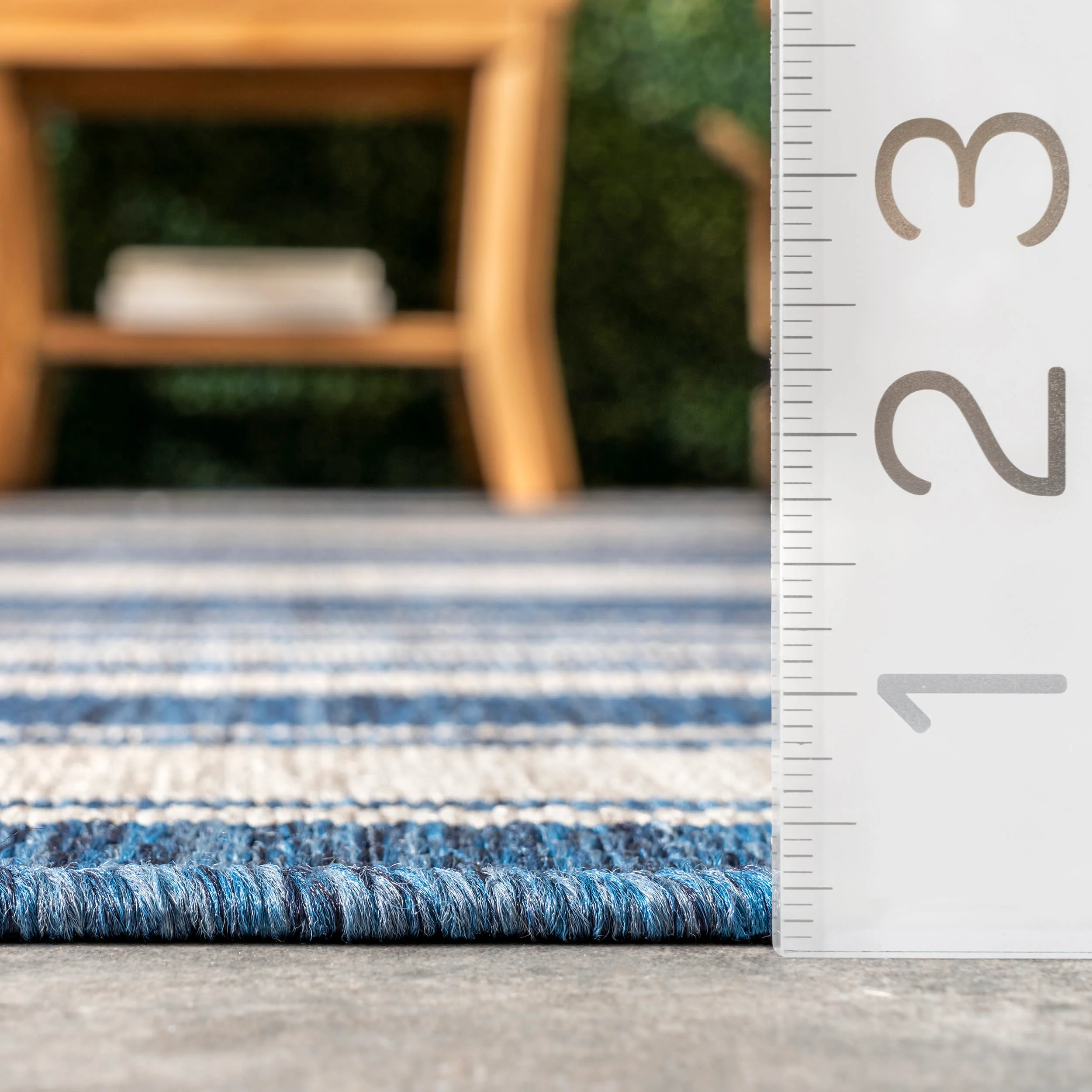 Romy Striped Indoor/Outdoor Rug | Blue - Image 4