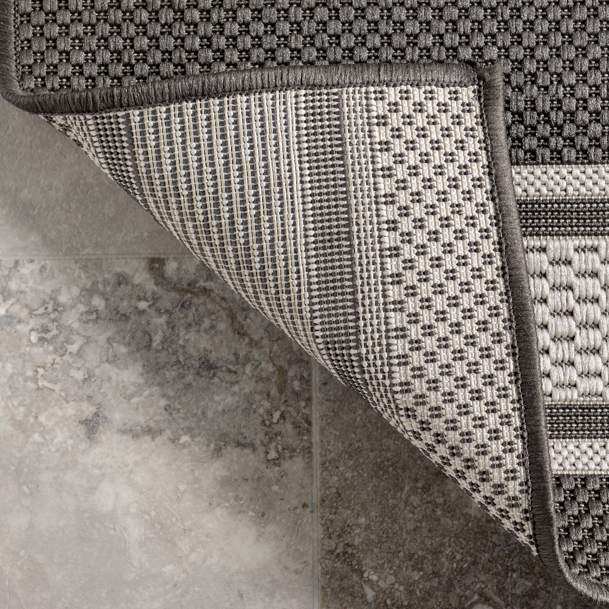 Romy Striped Indoor/Outdoor Rug | Slate - Image 5