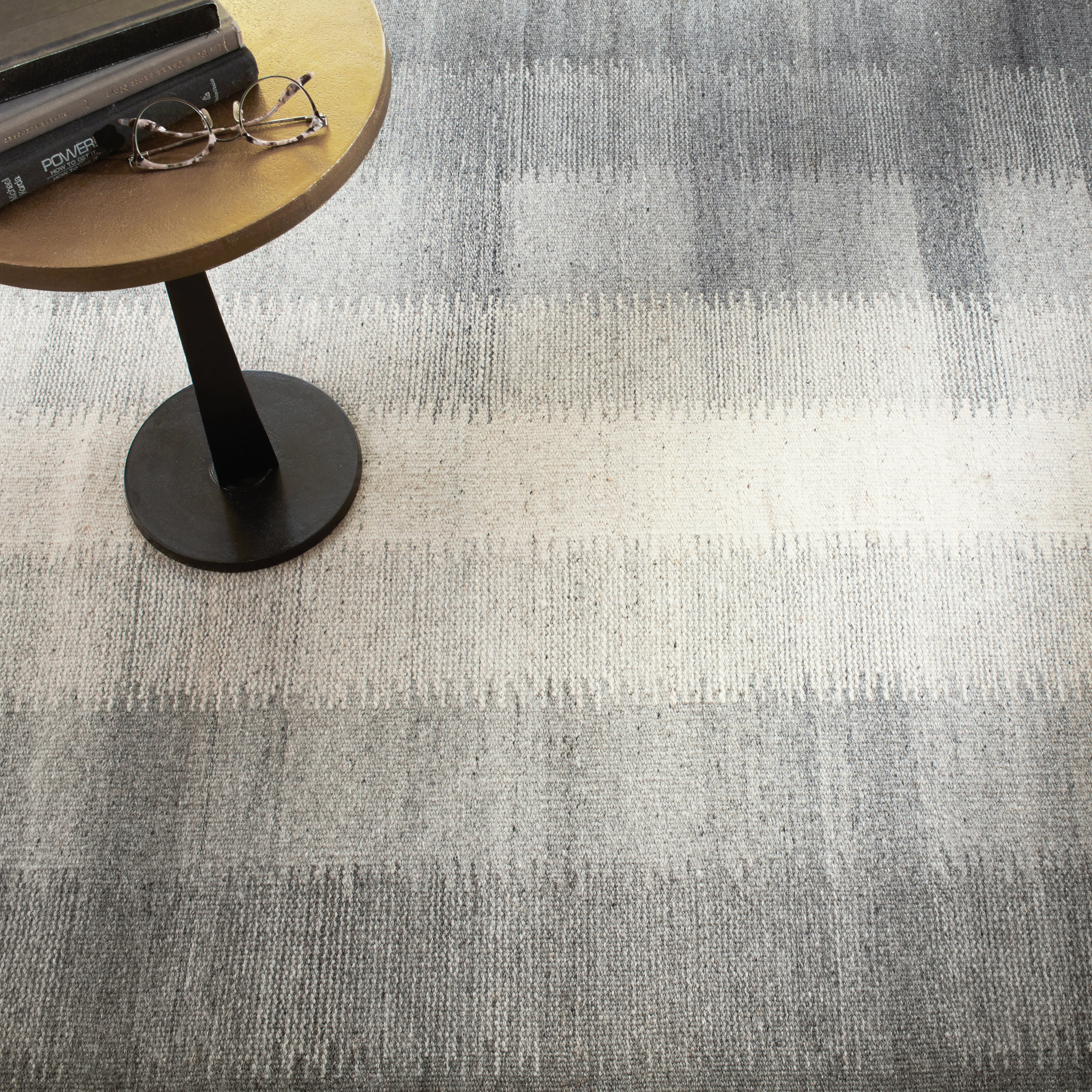 Ronan Ikat Handwoven Wool Rug | Grey - Image 2