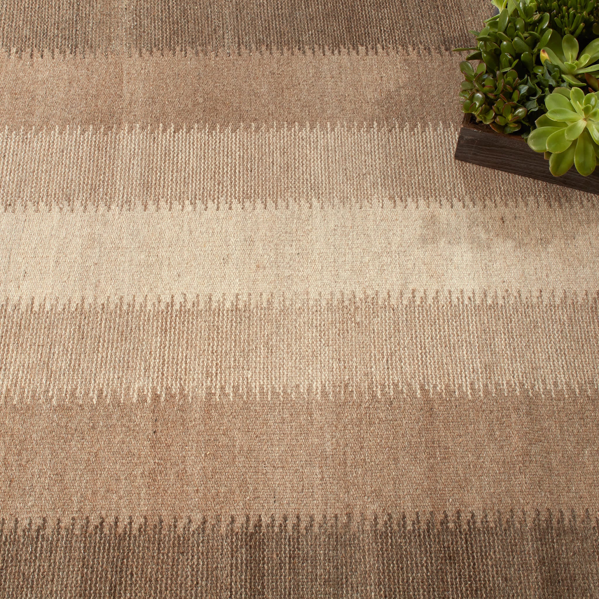 Ronan Ikat Handwoven Wool Rug | Natural - Image 2
