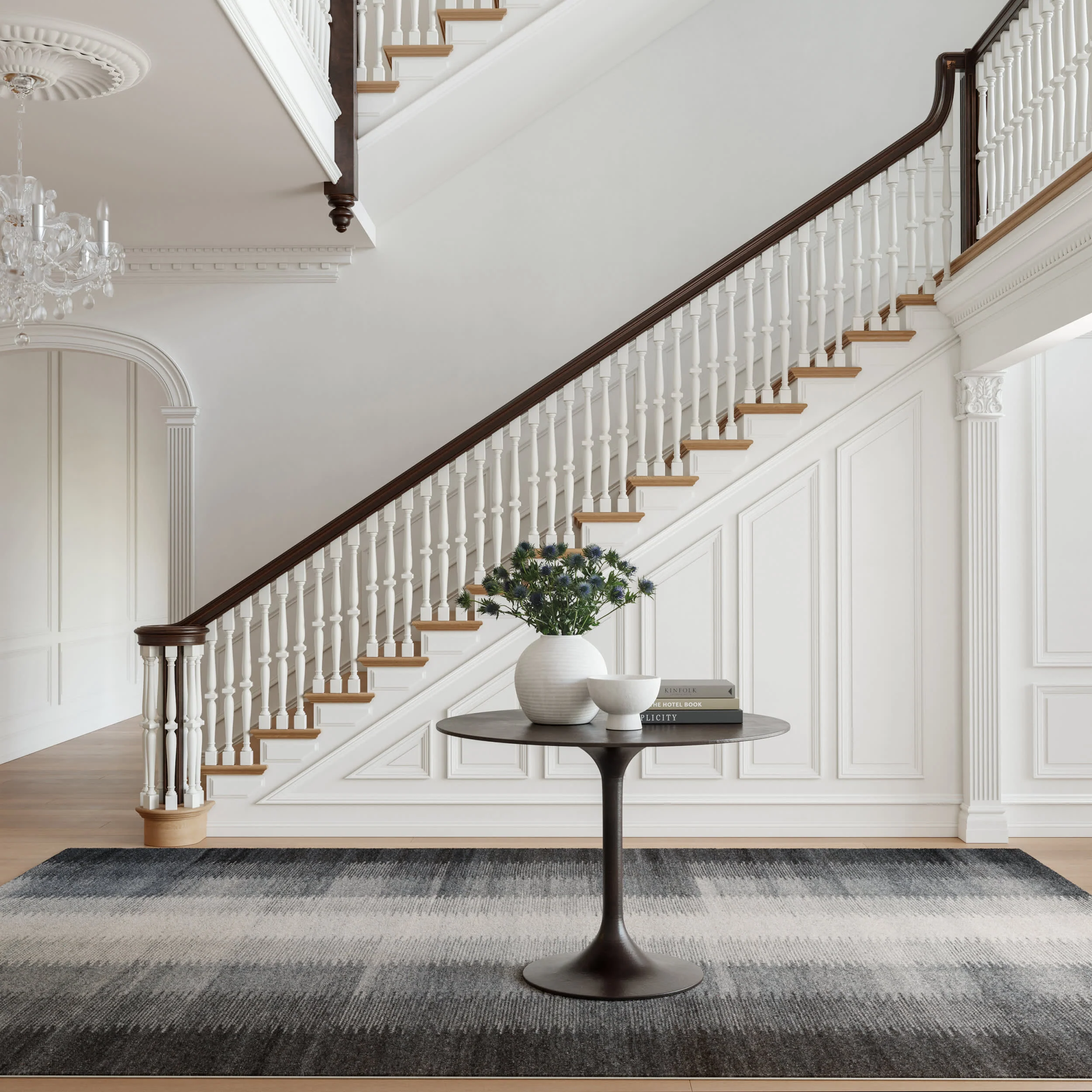 Ronan Ikat Machine Washable Rug | Charcoal - Image 2