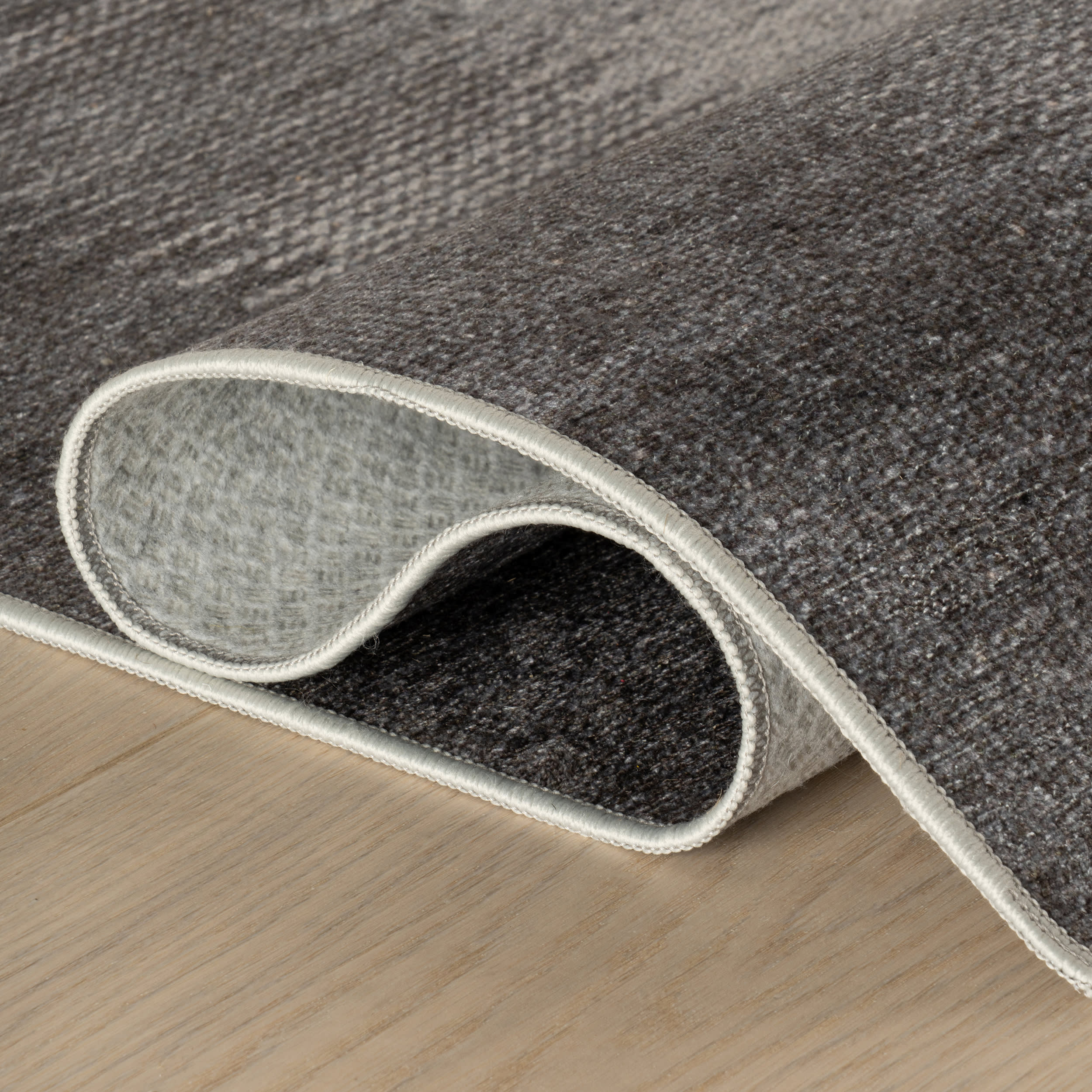 Ronan Ikat Machine Washable Rug | Charcoal - Image 3
