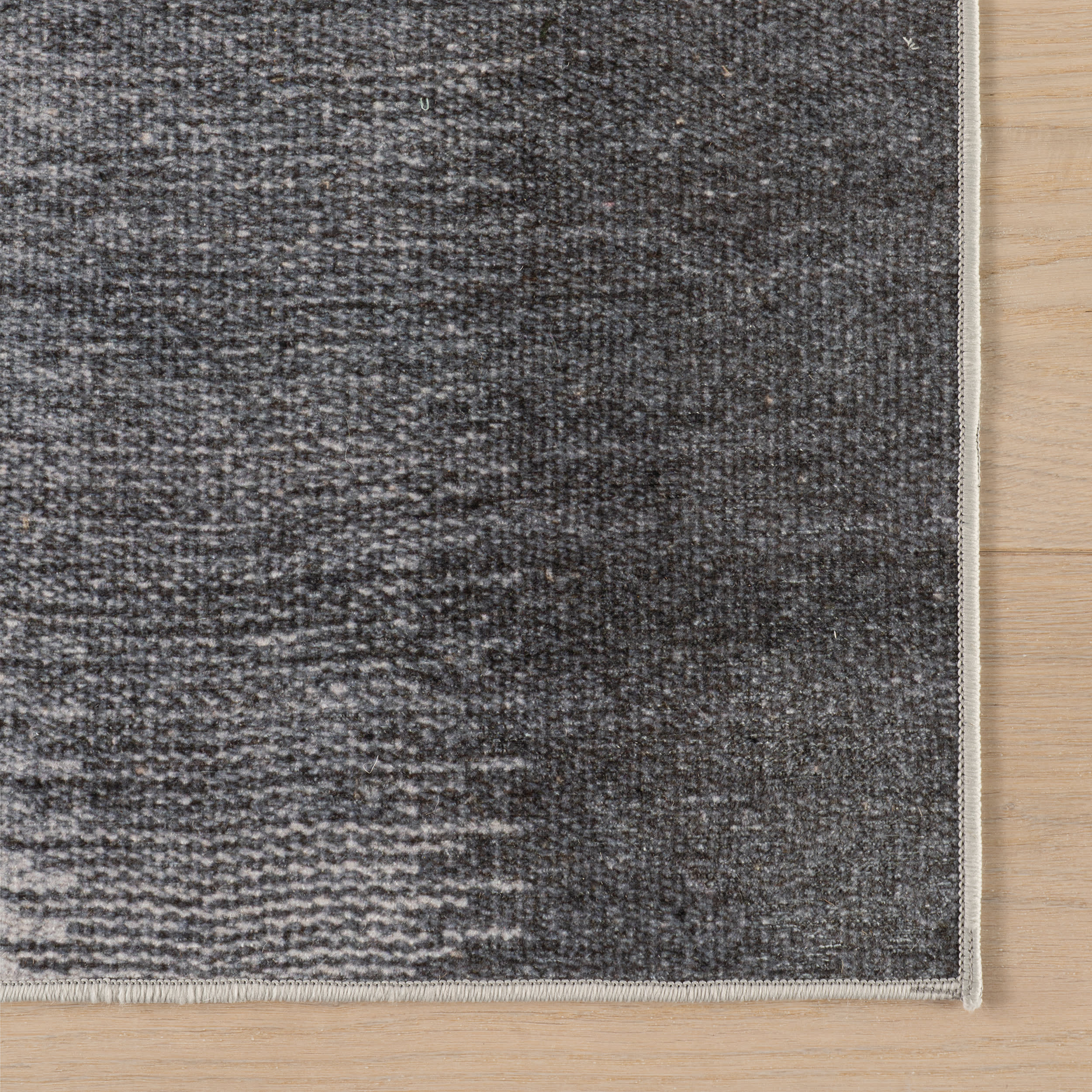Ronan Ikat Machine Washable Rug | Charcoal - Image 6