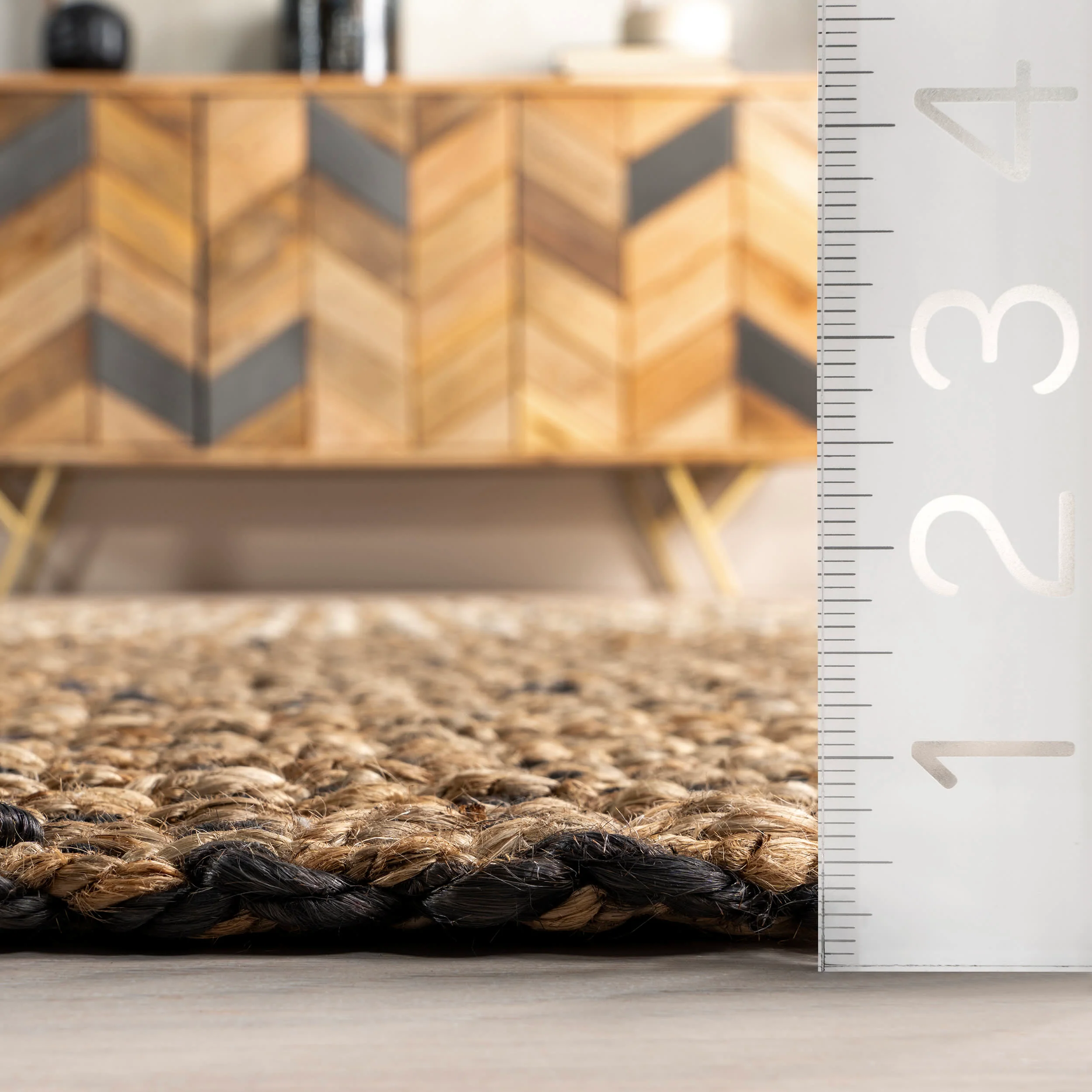 Rooney Geometric Chunky Jute Rug | Natural - Image 5