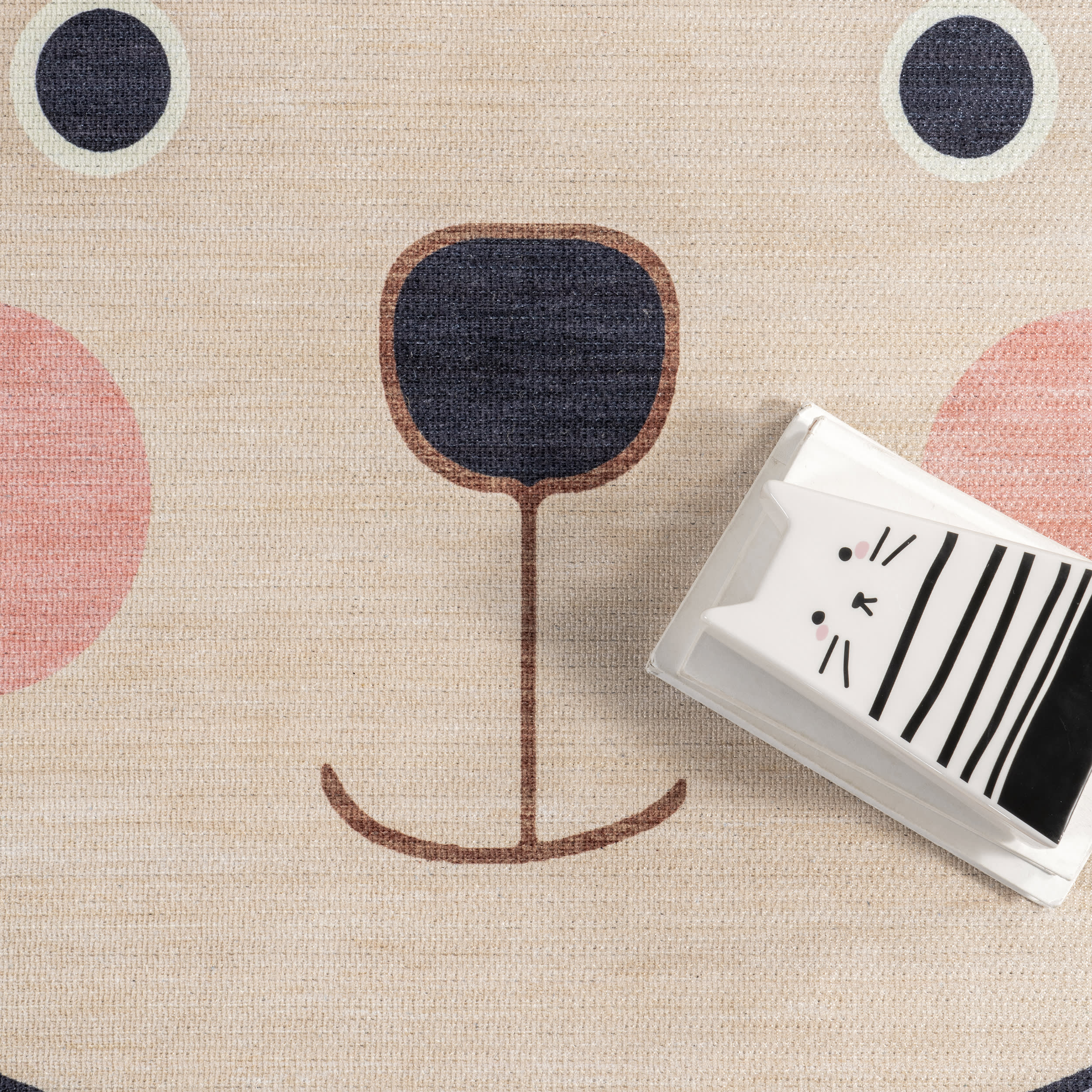 Rori Kids Cat Washable Rug | Navy - Image 6