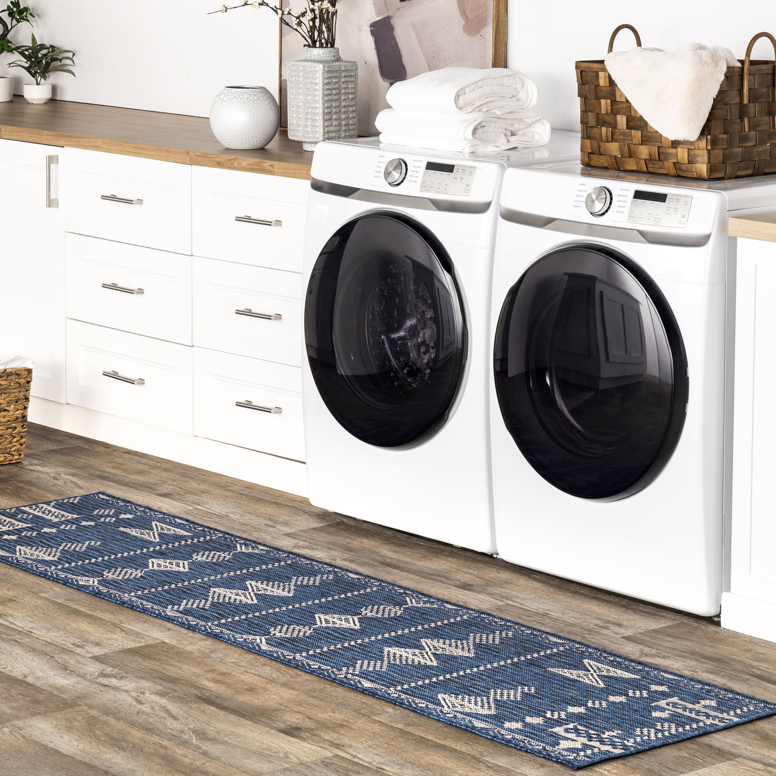Rosalia Paneled Indoor/Outdoor Rug | Blue - Image 2