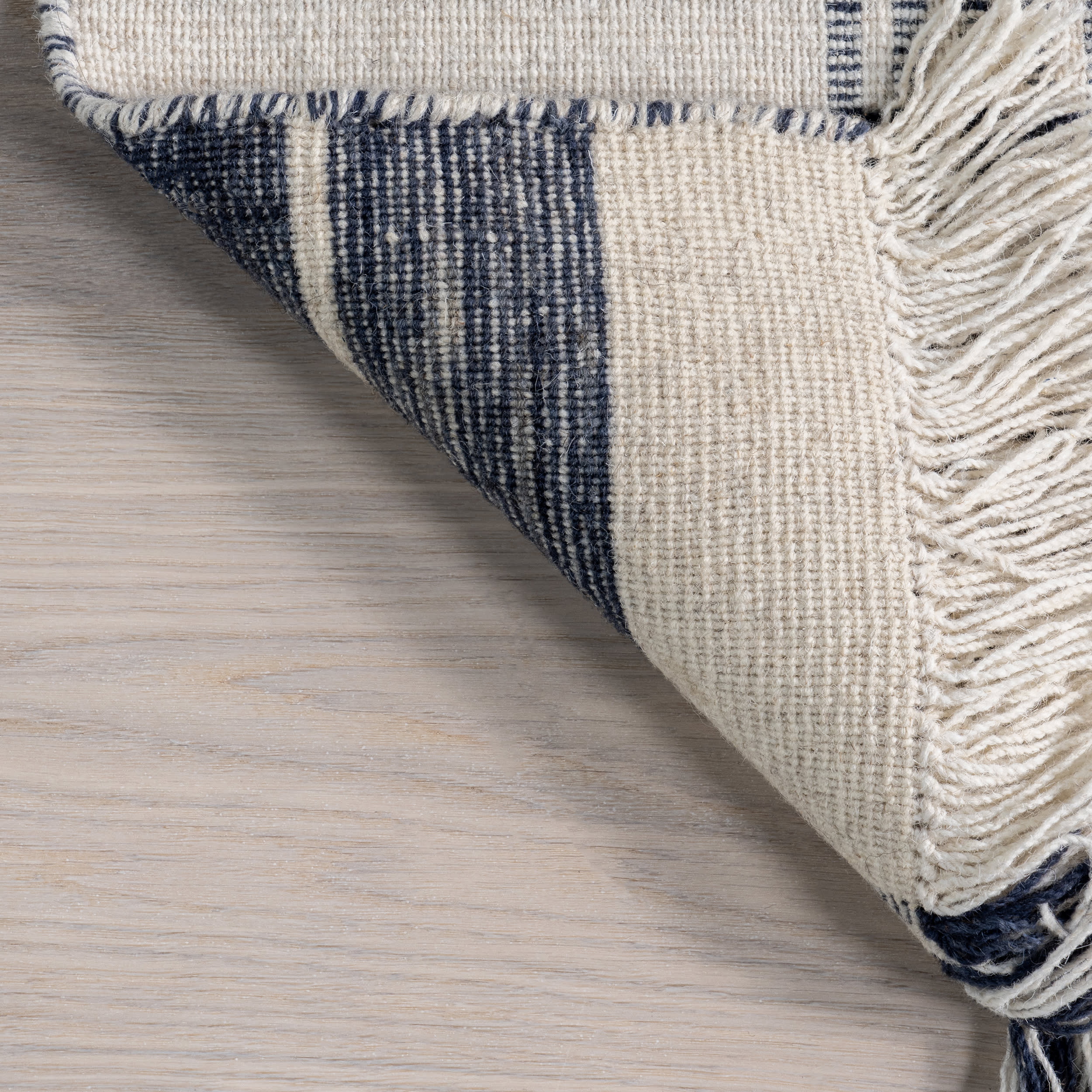 Rosalina Plaid Fringed Rug | Ivory - Image 6