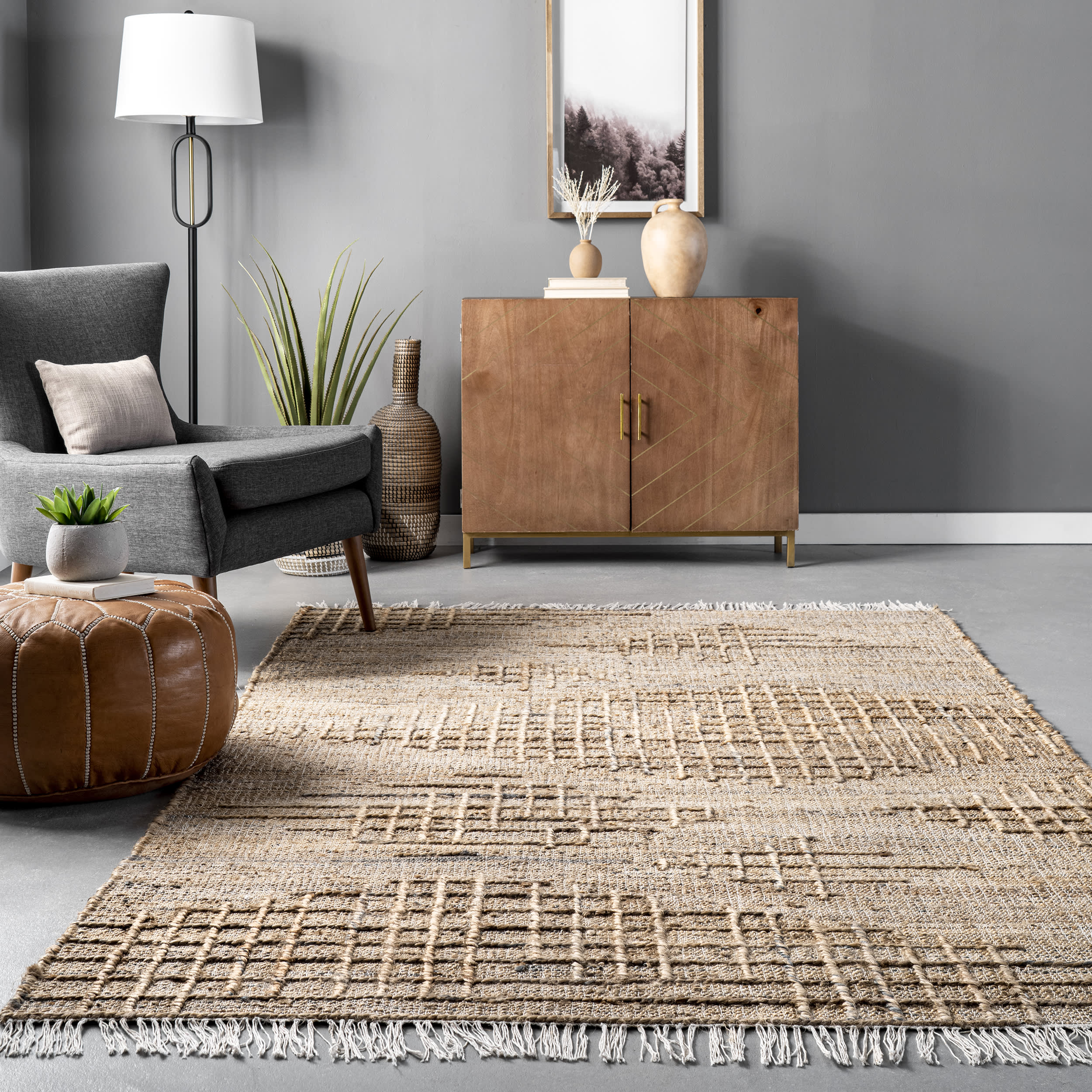 Rosanna Jute Crosshatch Rug | Natural - Image 4