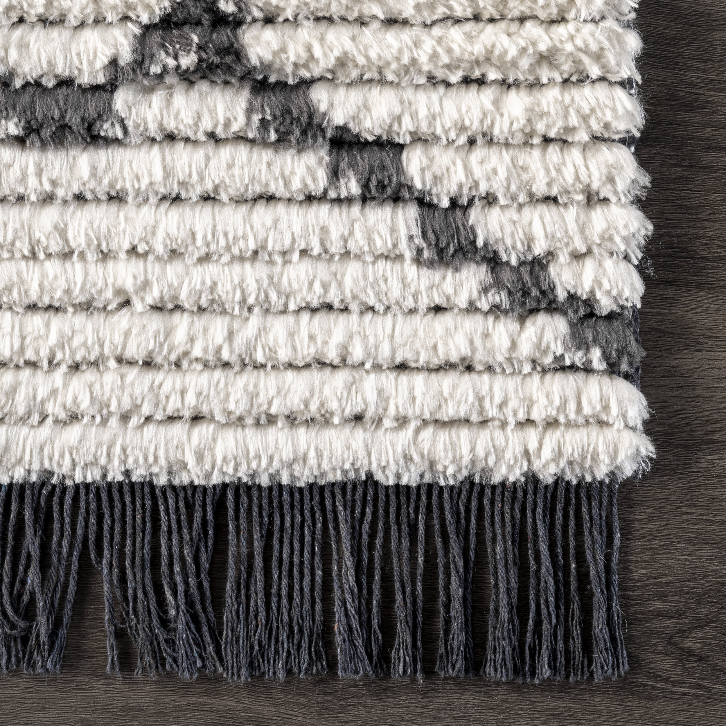 Rose Moroccan Tasseled Rug | Beige - Image 3