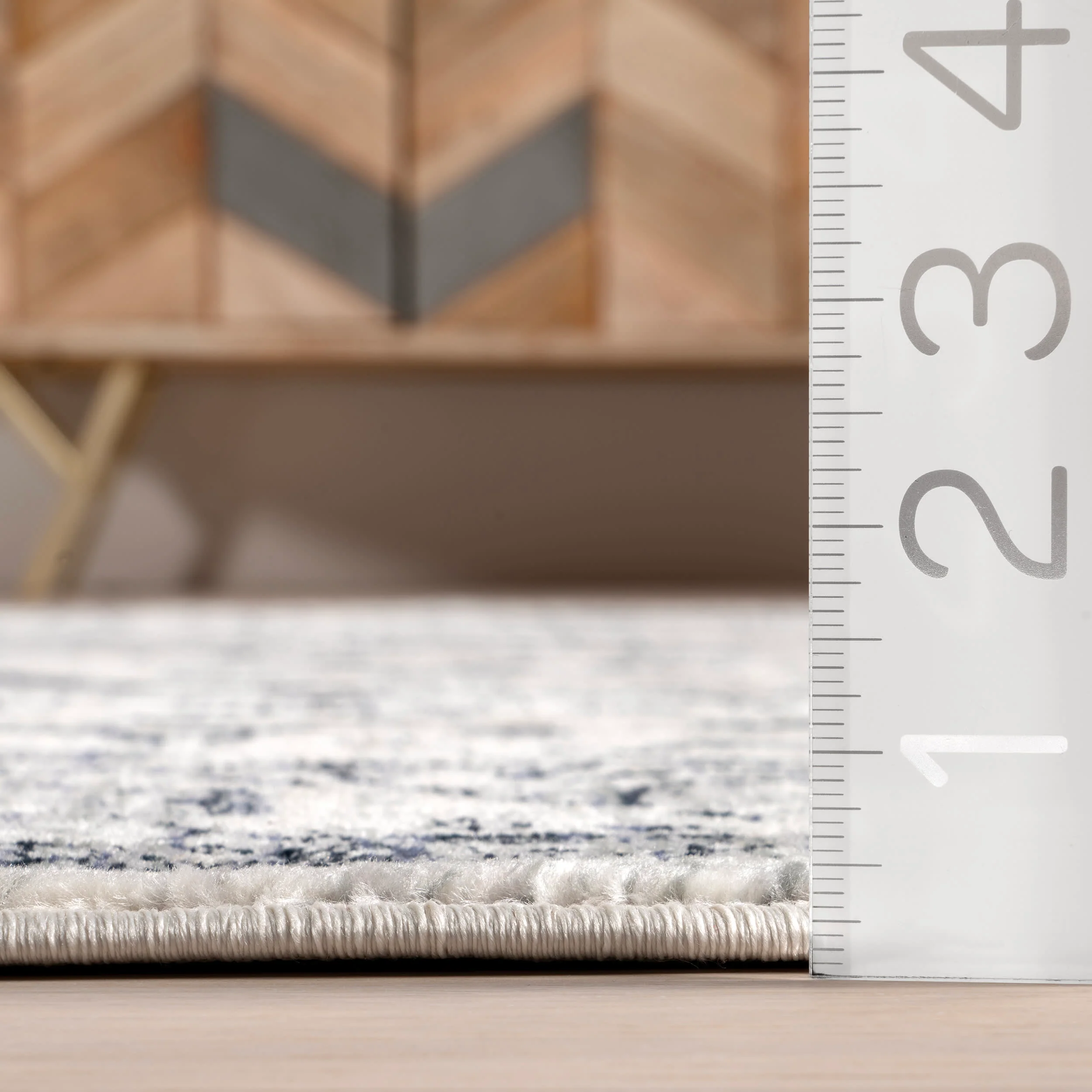 Rosette Medallion Fringed Rug | Blue - Image 5