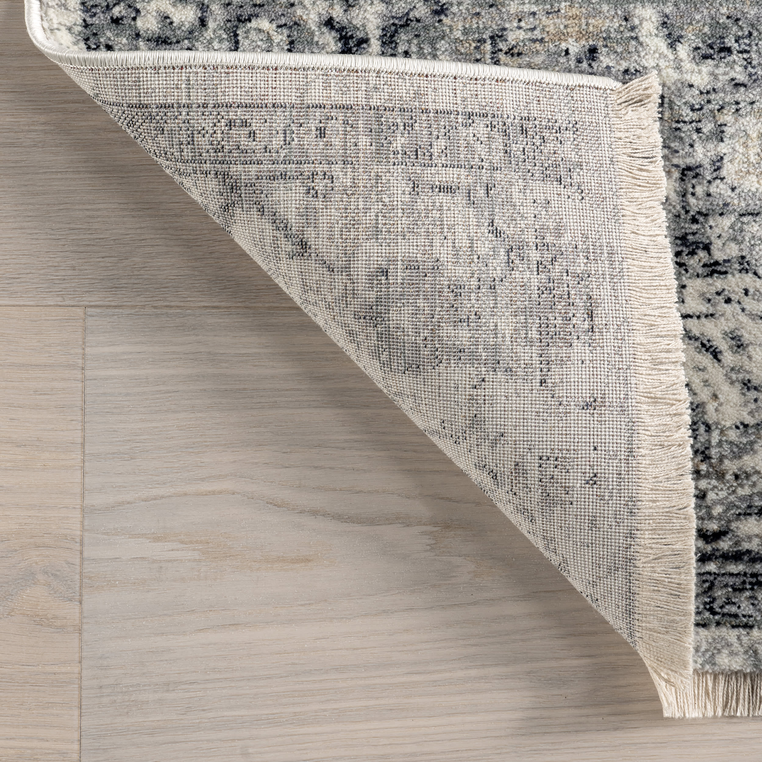 Rosette Medallion Fringed Rug | Blue - Image 6
