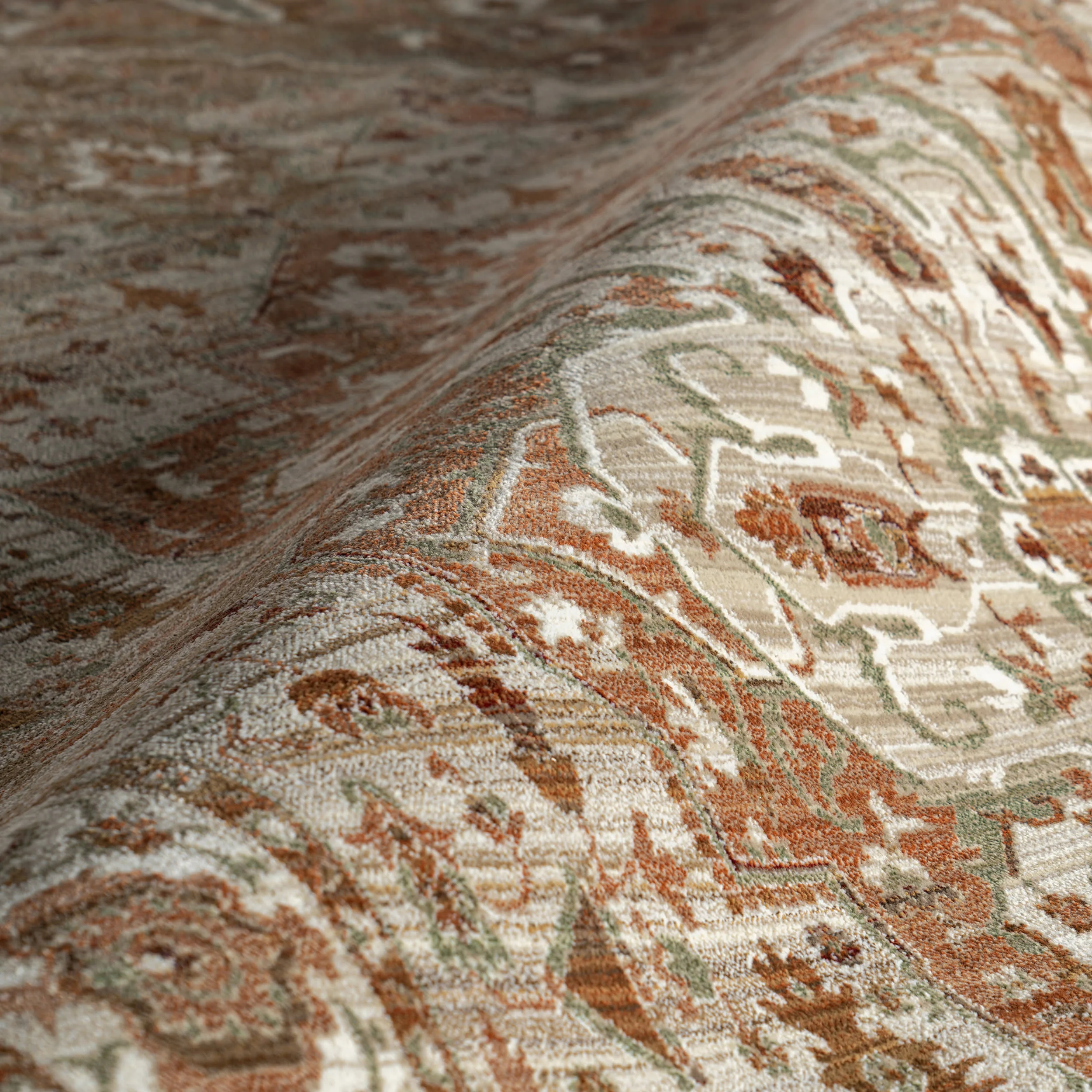 Rosette Medallion Fringed Rug | Brown - Image 3