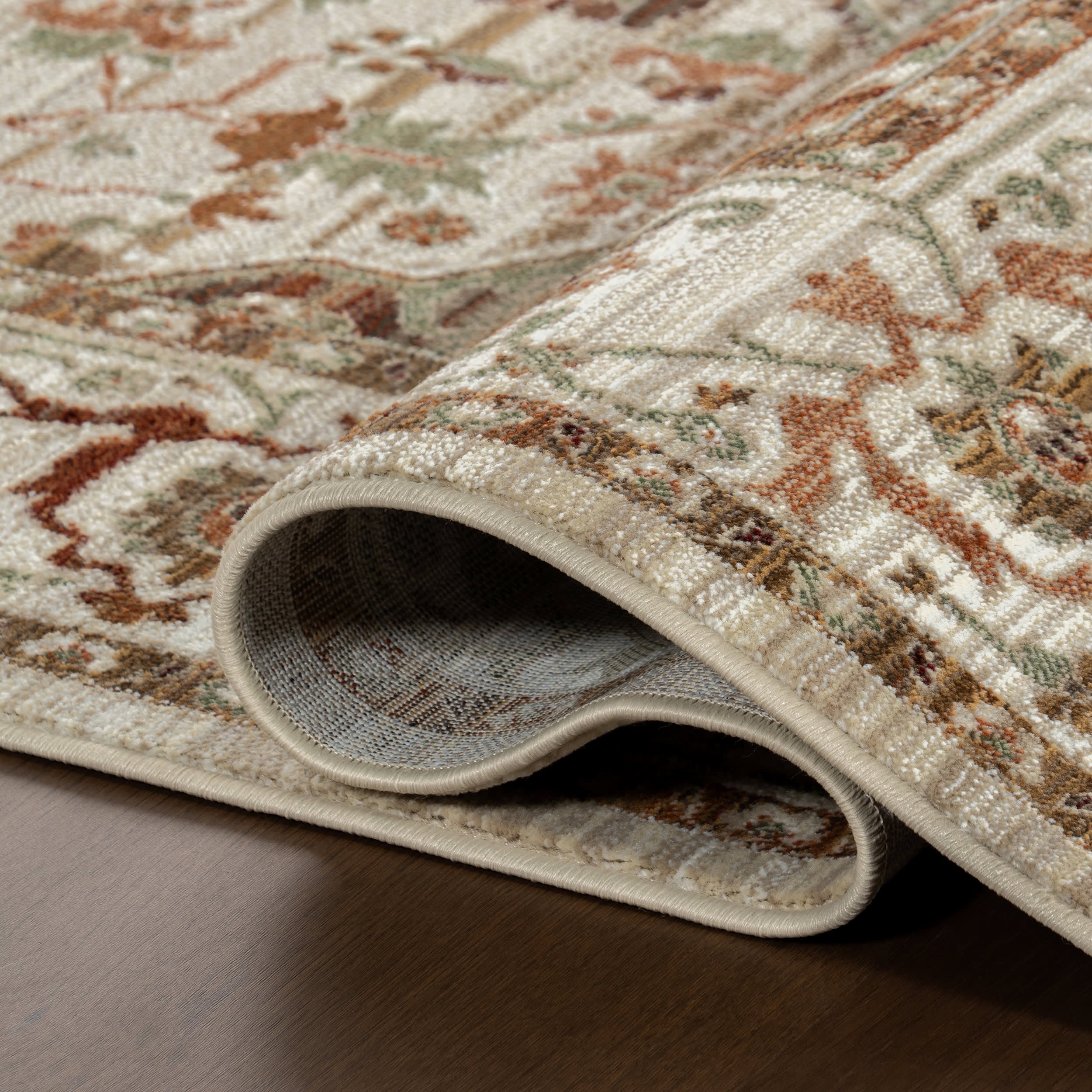 Rosette Medallion Fringed Rug | Brown - Image 9