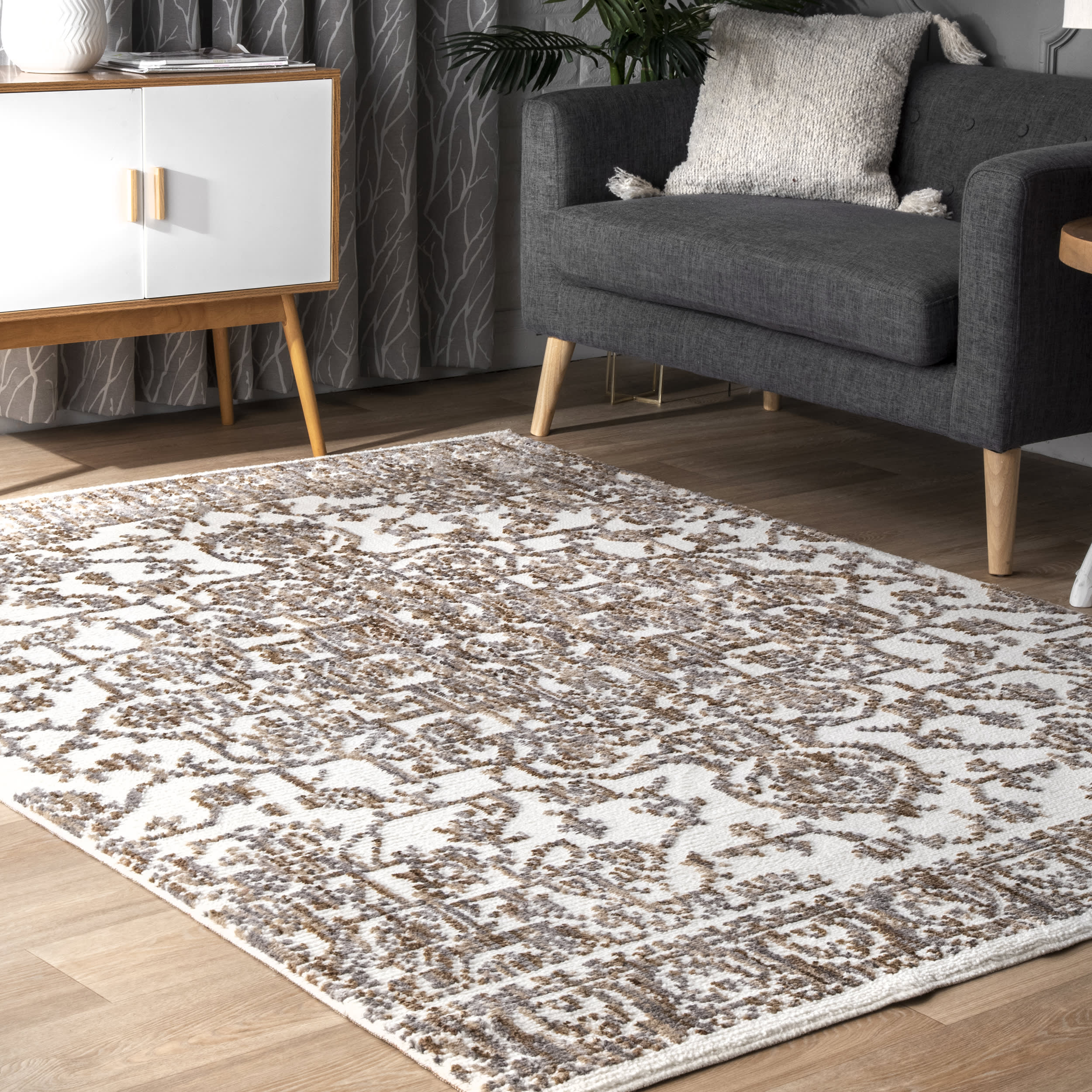 Rosette Medallion Rug | Beige - Image 2
