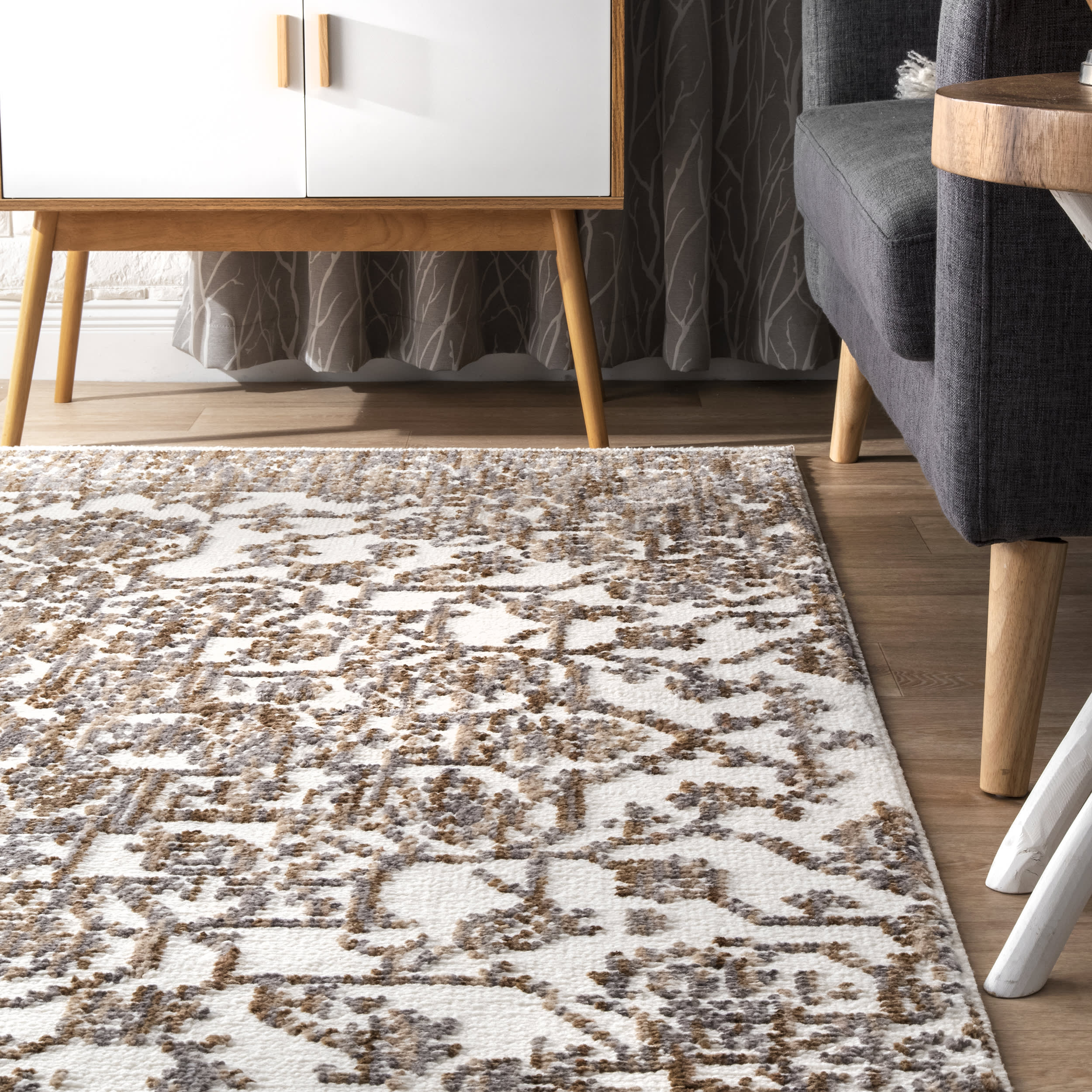 Rosette Medallion Rug | Beige - Image 4