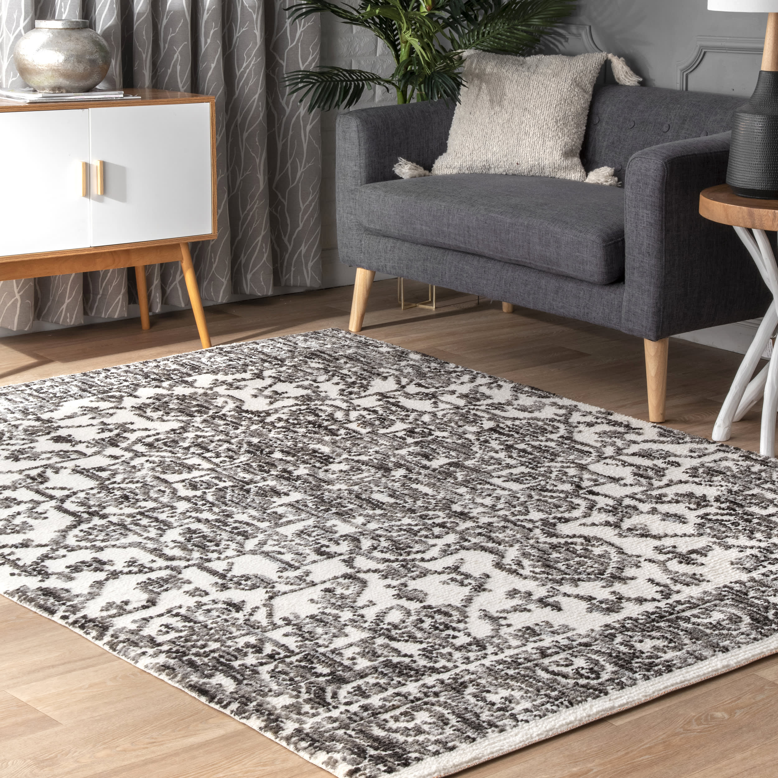Rosette Medallion Rug | Grey - Image 2