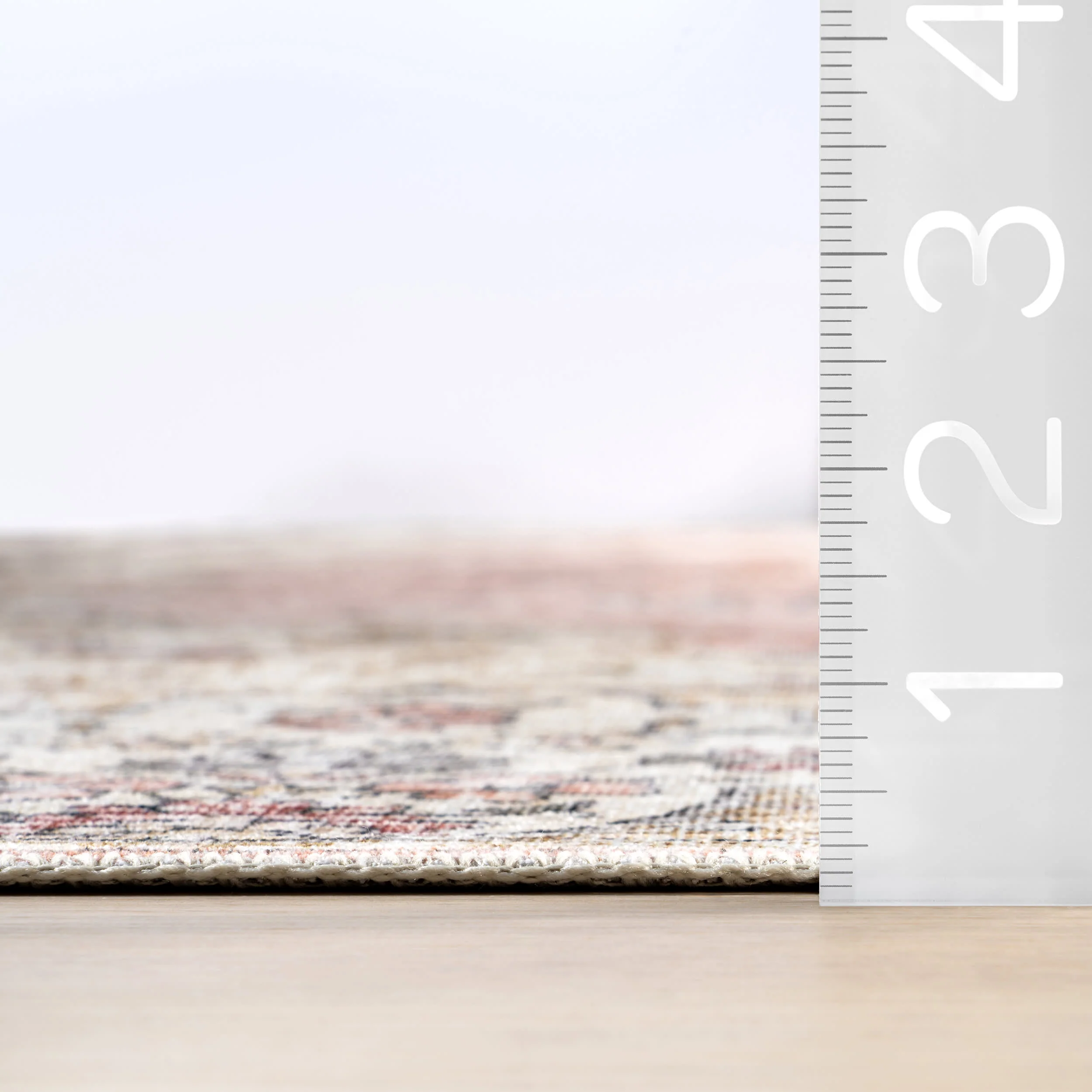 Rosette Medallion Spill Proof Washable Rug | Peach - Image 5