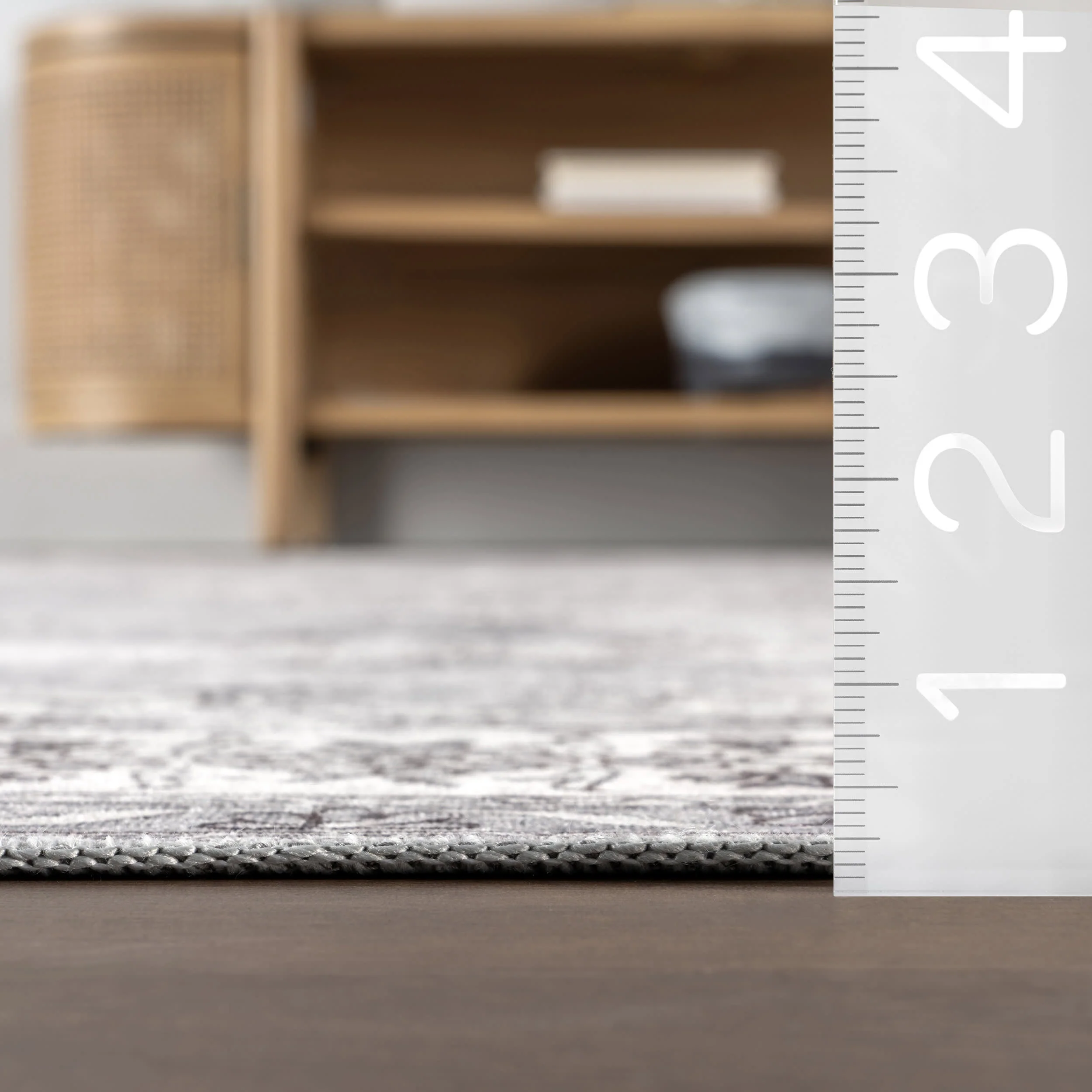 Rosette Medallion Spill Proof Washable Rug | Stone - Image 6