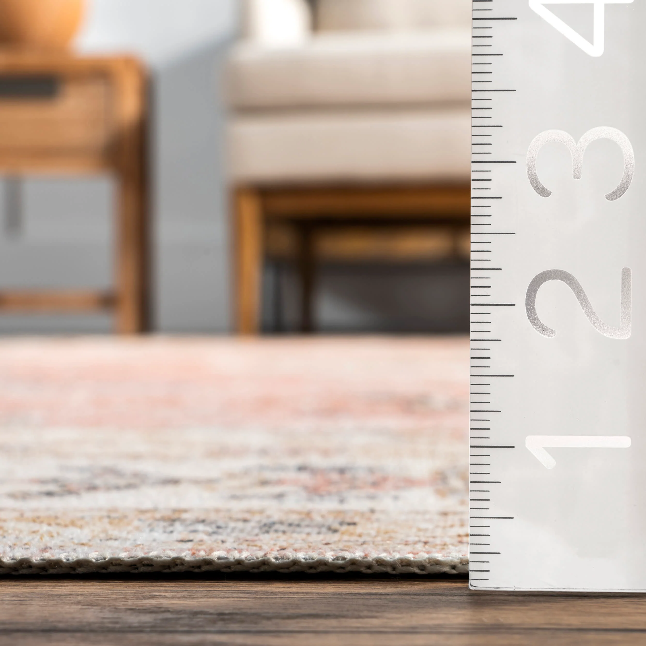 Rosette Medallion Washable Rug | Peach - Image 5