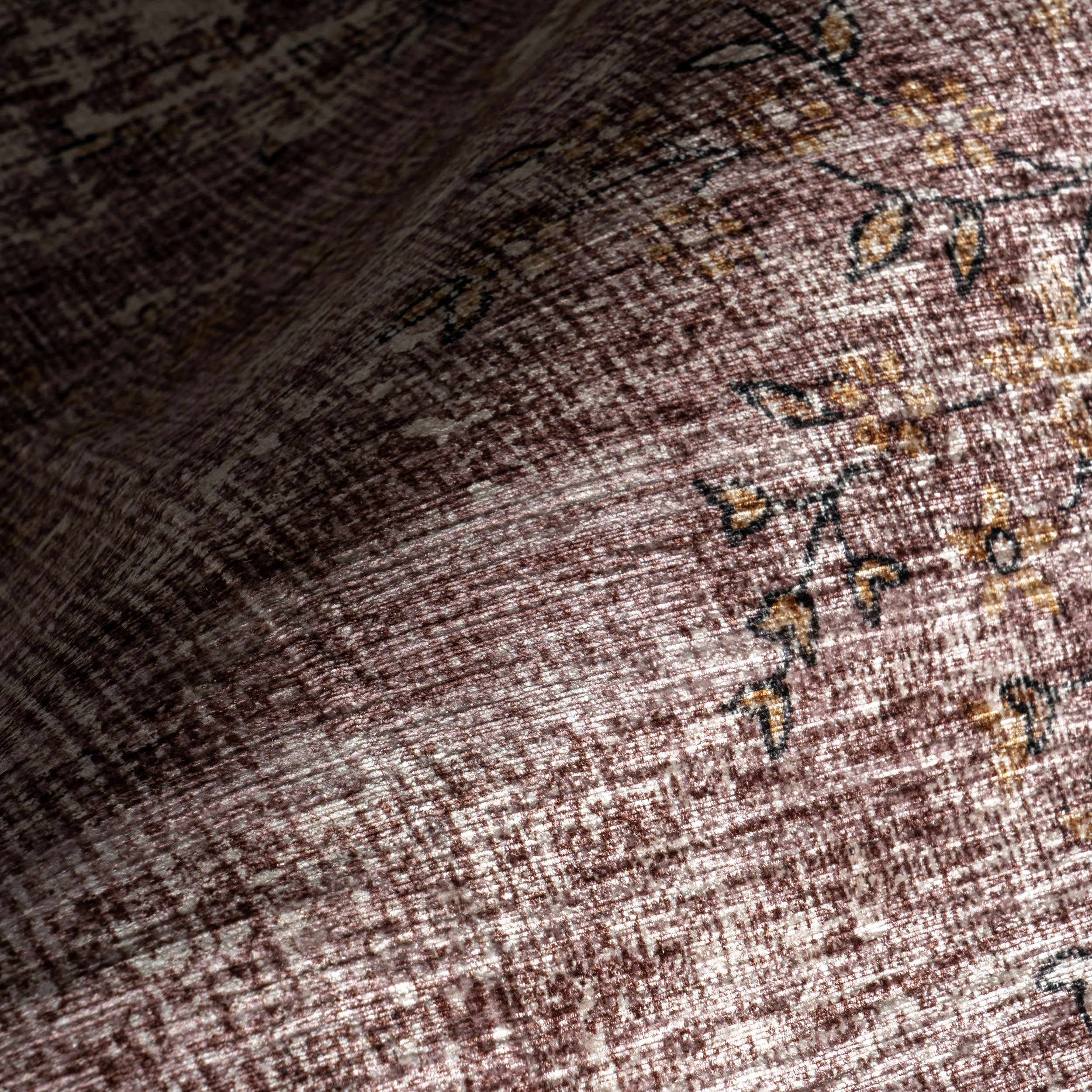 Rosewood Vintage Spill Proof Washable Rug | Blush - Image 3