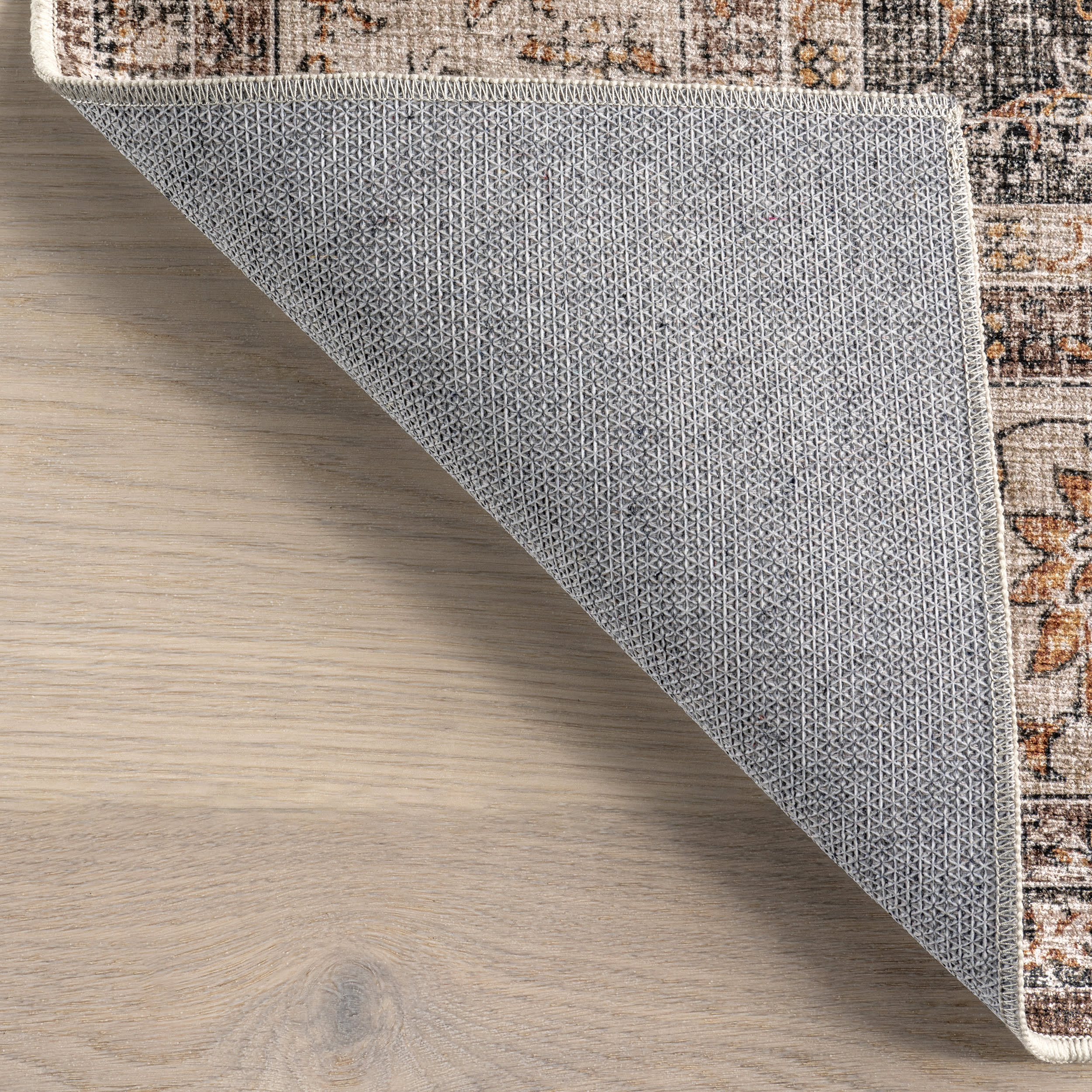 Rosewood Vintage Spill Proof Washable Rug | Dark Brown - Image 7