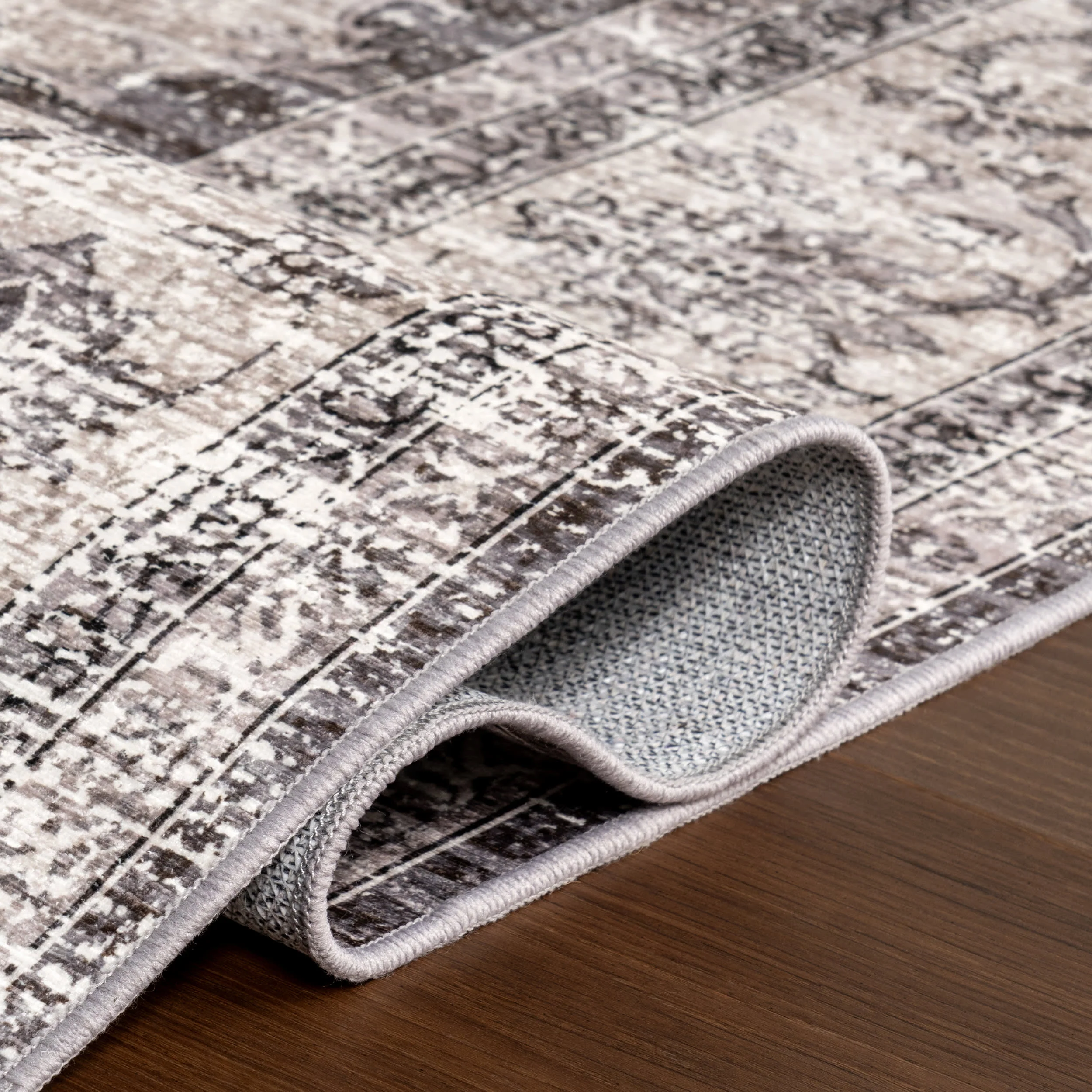 Rosewood Vintage Spill Proof Washable Rug | Ivory - Image 9