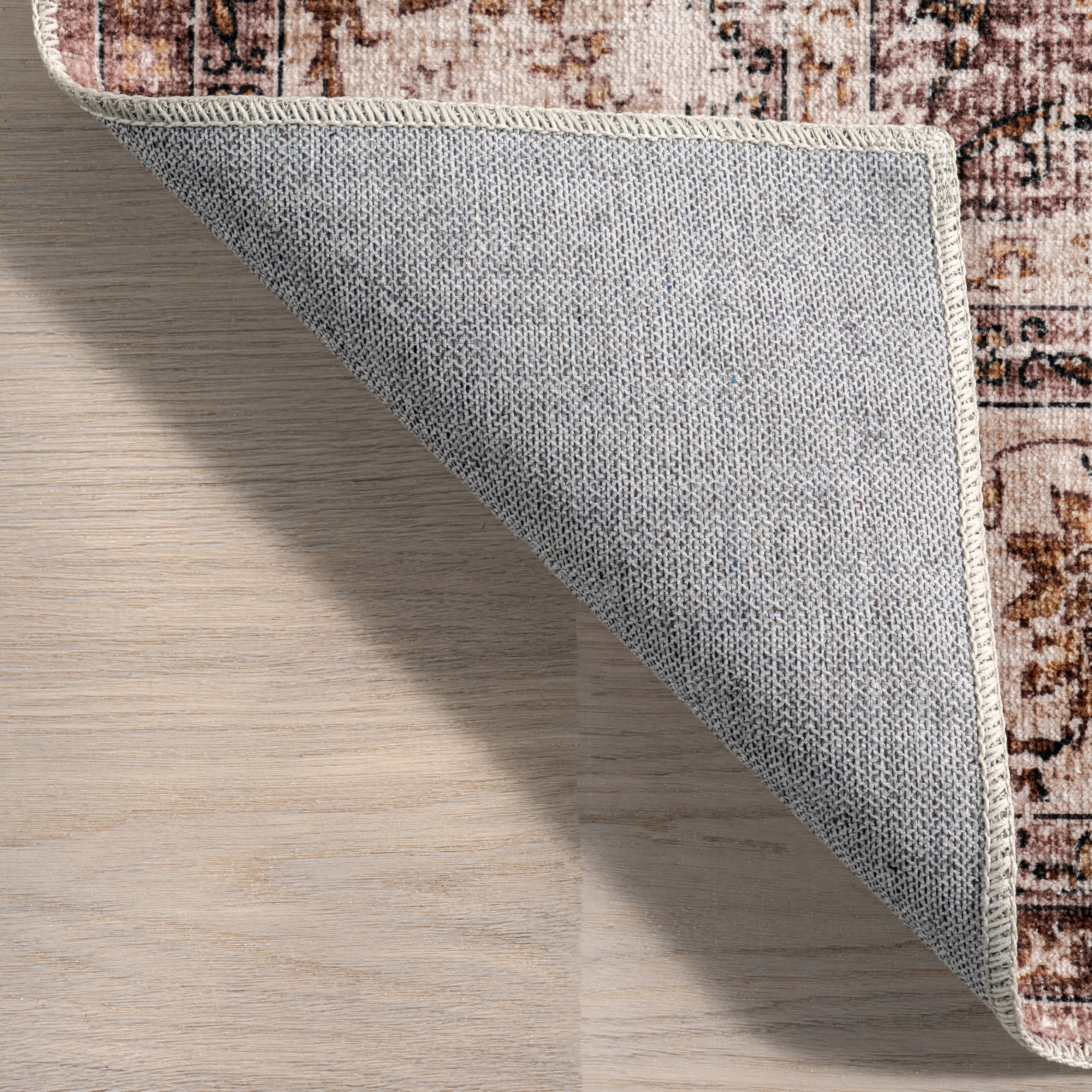 Rosewood Vintage Washable Rug | Blush - Image 5