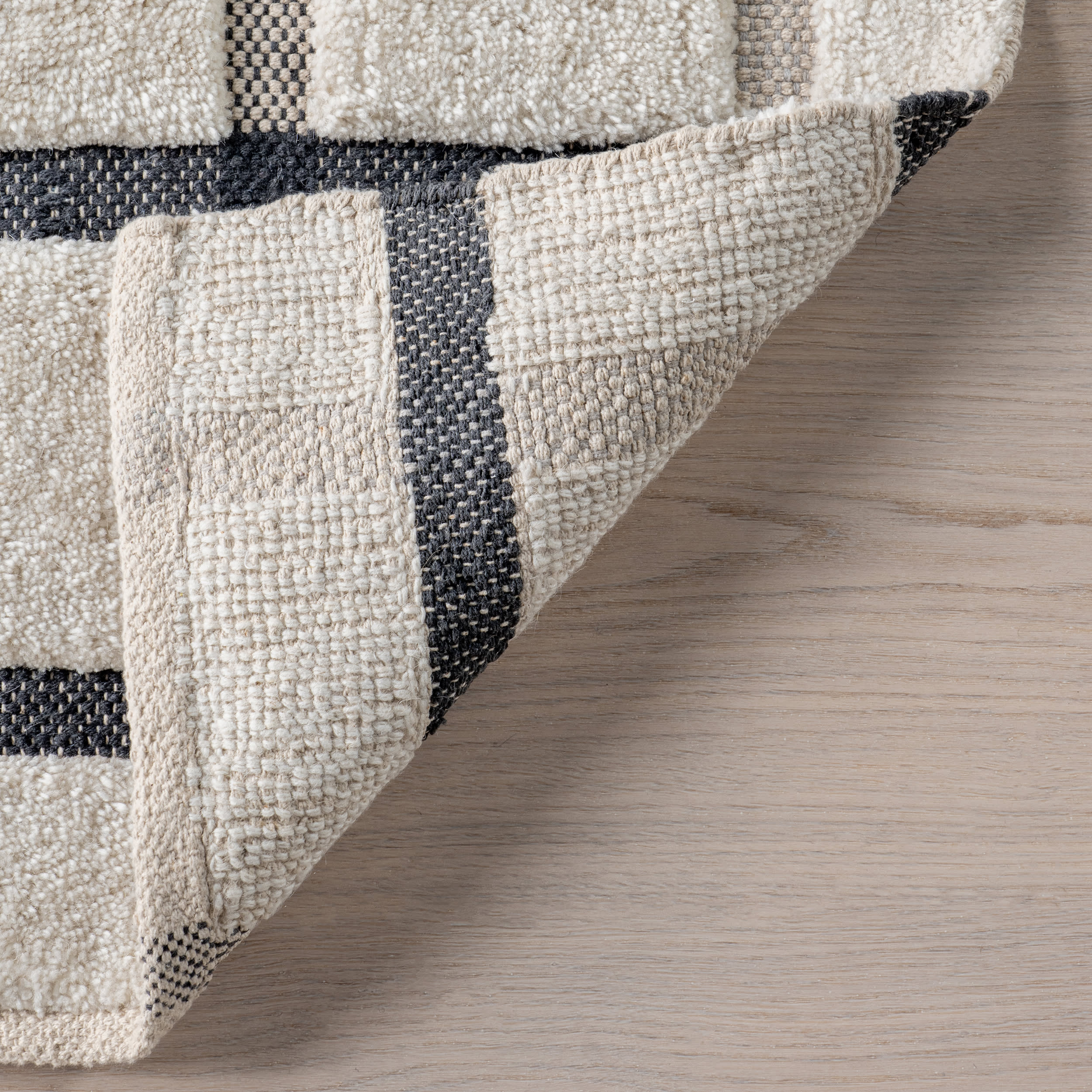 Rowena Checked Wool Rug | Ivory - Image 5
