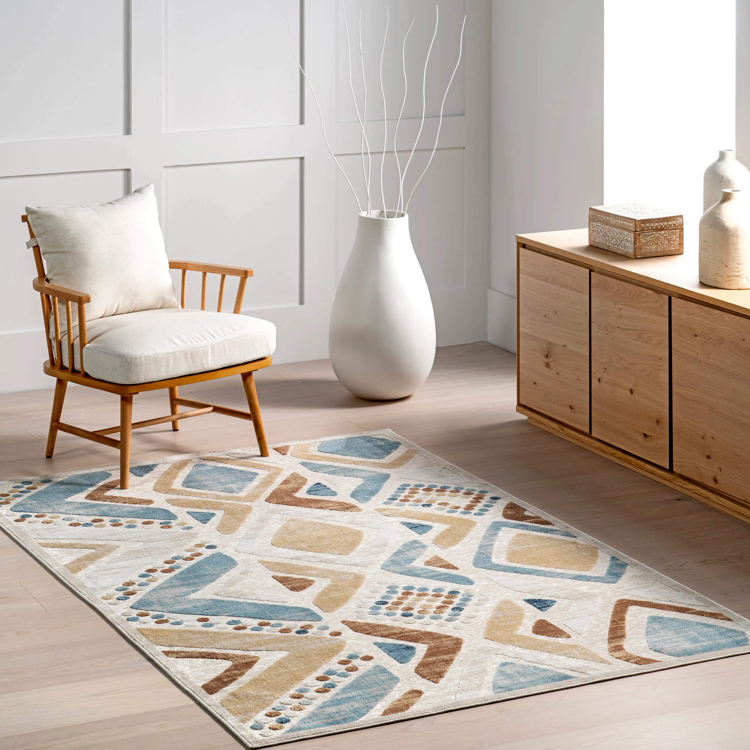 Rozie Kids Washable Colorful Rug | Blue Multicolor - Image 2